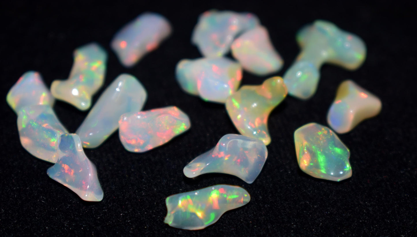 Natural Ethiopian Opal|| Welo Fire Freeform Opal Gemstone Lot|| Opal Polish Rough Stone|| 23.00 Ct|| Size-6x8.5x4mm To 6x13x5.5mm||