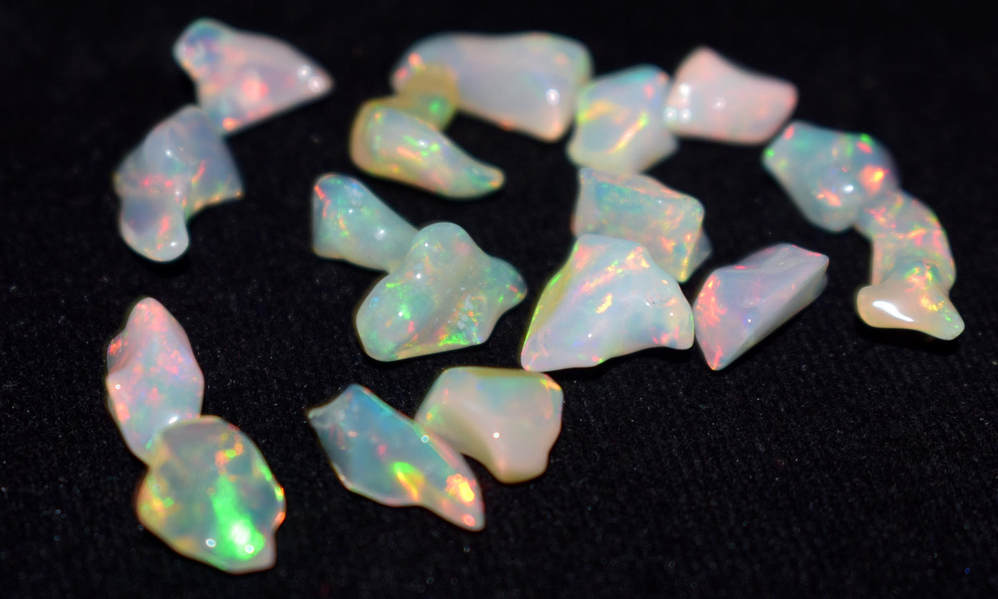 Natural Ethiopian Opal|| Welo Fire Freeform Opal Gemstone Lot|| Opal Polish Rough Stone|| 23.00 Ct|| Size-6x8.5x4mm To 6x13x5.5mm||