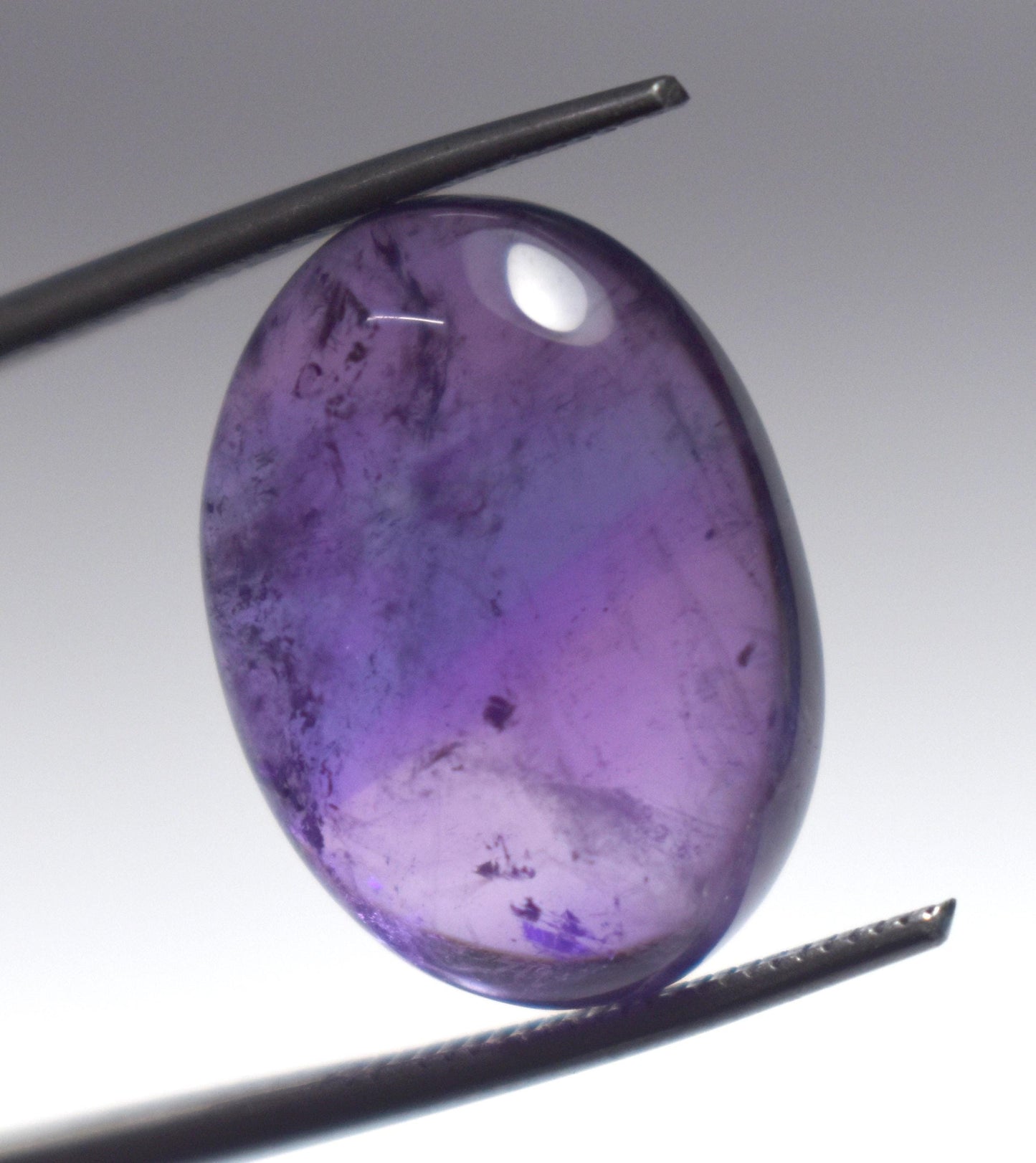 100% Natural Purple Amethyst, Oval Smoothies Cabochon Loose Gemstone, 12.70 Carat, Size-13x18x6.5mm, For Jewelry Making,