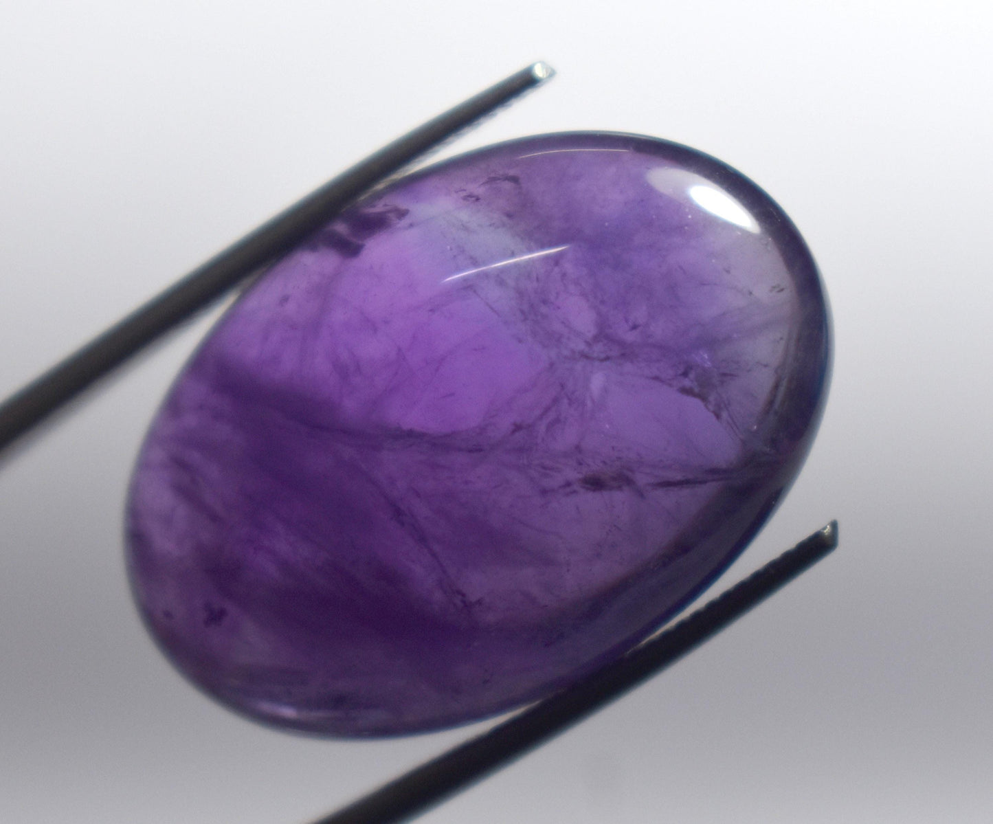 Genuine & 100% Natural Purple Amethyst, Oval Smoothies Cabochon Loose Gemstone, 31.00 Carat, Size-17.5x26x9.5mm, For Jewelry Making,