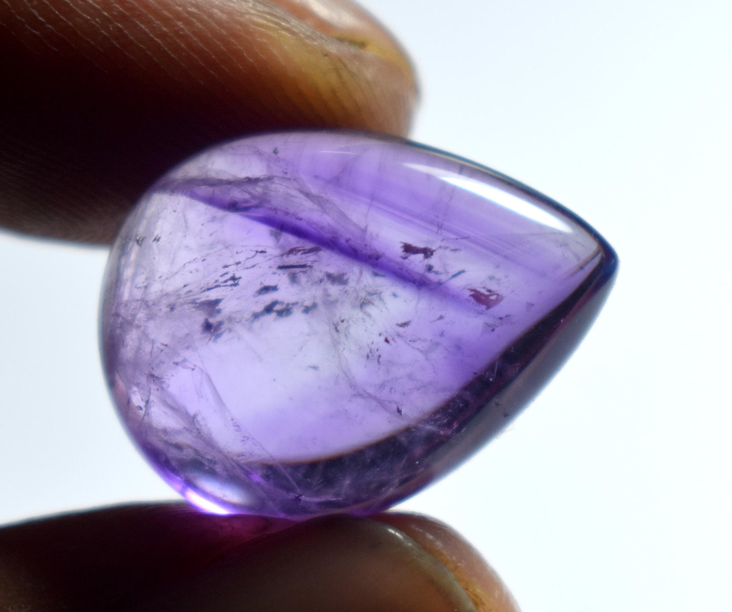 Genuine & 100% Natural Purple Amethyst, Pear Smoothies Cabochon Loose Gemstone, 17.40 Carat, Size-18x21x8mm, For Jewelry Making,