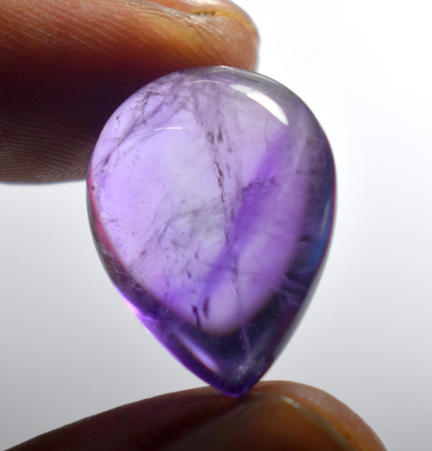 Genuine & 100% Natural Purple Amethyst, Pear Smoothies Cabochon Loose Gemstone, 17.40 Carat, Size-18x21x8mm, For Jewelry Making,