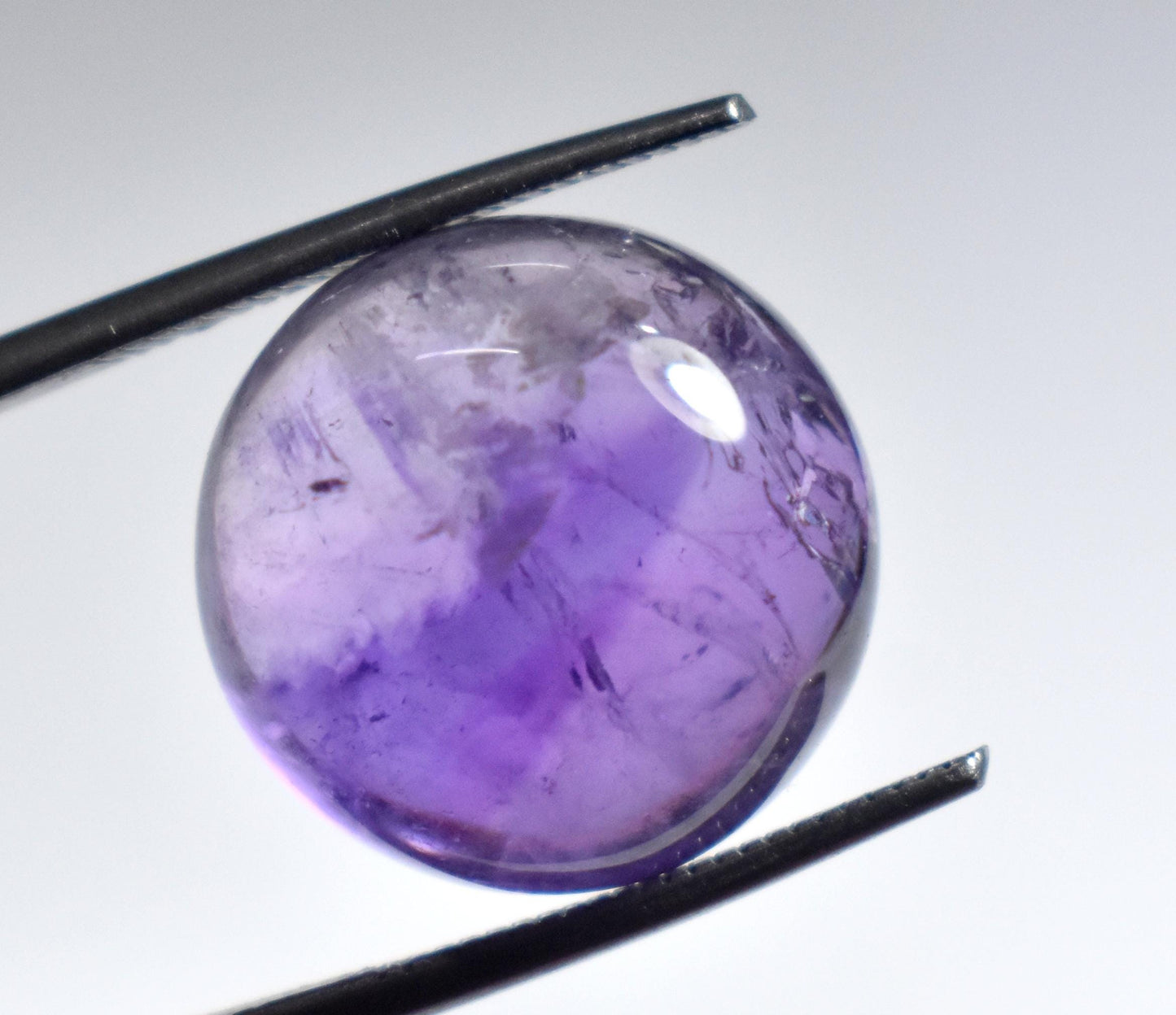 100% Natural Purple Amethyst, Round Smoothies Cabochon Loose Gemstone, 14.00 Carat, Size-15x15x8.5mm, For Jewelry Making,