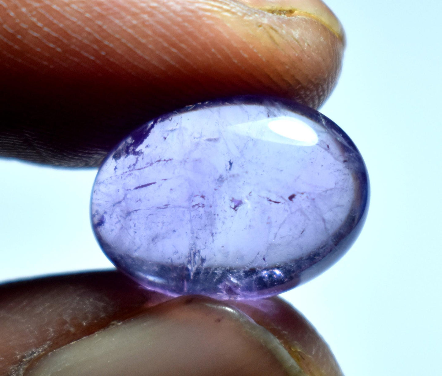 Genuine & 100% Natural Purple Amethyst, Oval Smoothies Cabochon Loose Gemstone, 6.50 Carat, Size-11x15.5x6mm, For Jewelry Making,