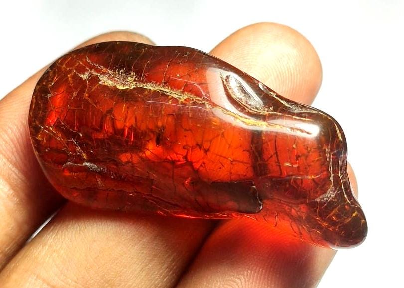 Rare & 100% Natural Baltic Amber, Welo Polish Rough Amber Gemstone, 30.00 Carat, Size-41x22x12mm, For Home Decor, Amber Healing Gifts,