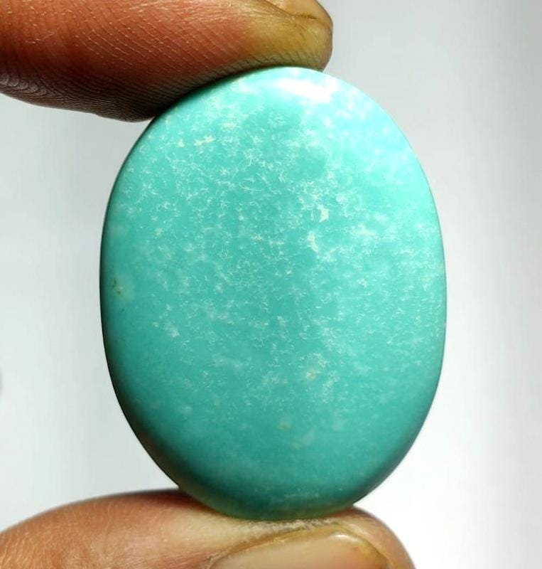 Genuine & 100% Natural Arizona Turquoise, Oval Smoothies Cabochon Loose Gemstone, 65.50 Carat, Size-26x35x9mm, For Jewelry Making