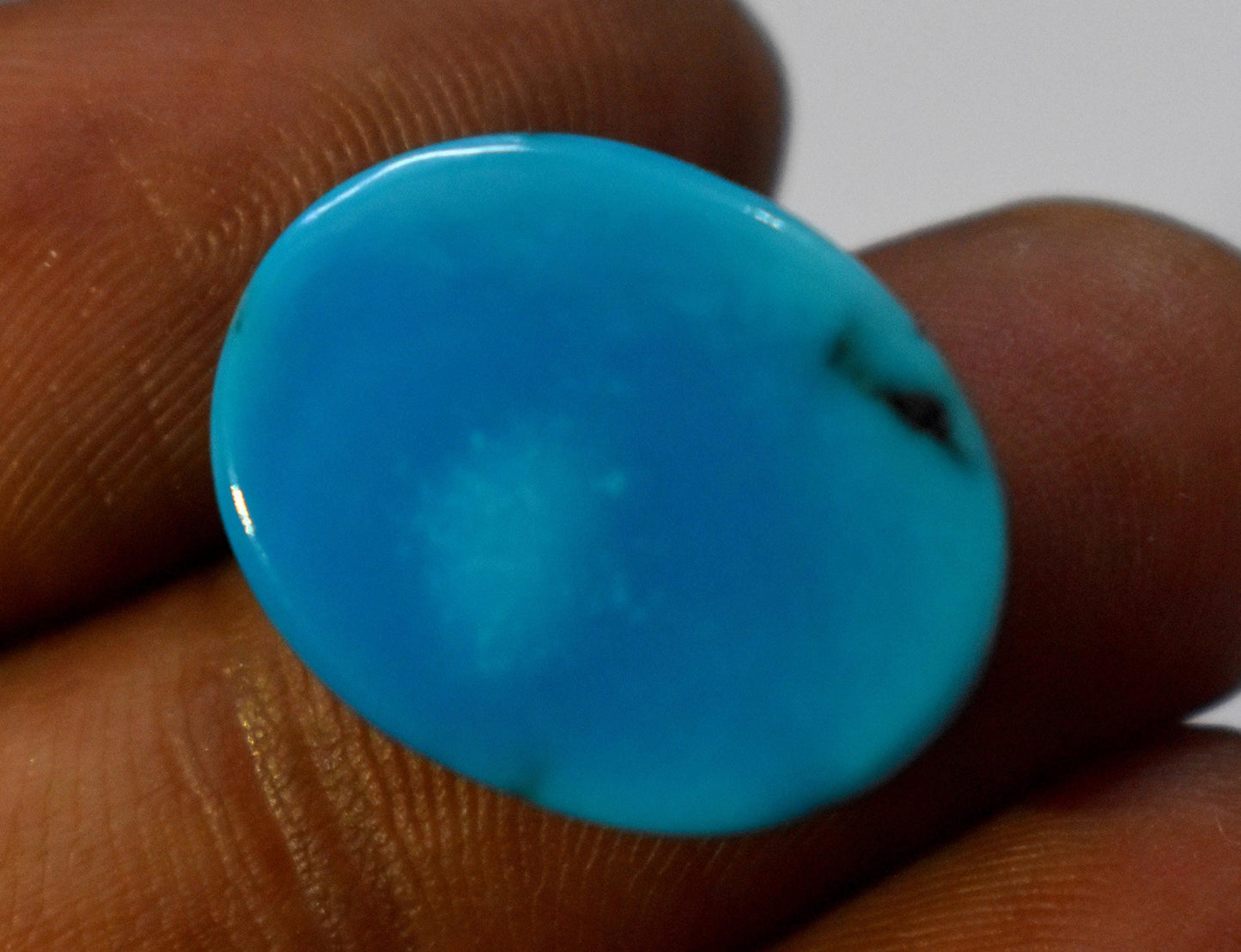 100% Natural Arizona Turquoise, Oval Smoothies Cabochon Loose Gemstone, 13.85 Carat, Size-15x20x5mm, For Jewelry Making