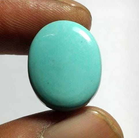 100% Natural Arizona Turquoise, Oval Smoothies Cabochon Loose Gemstone, 21.40 Carat, Size-16x19.5x8.5mm, For Jewelry Making,