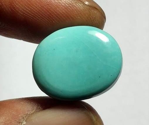 100% Natural Arizona Turquoise, Oval Smoothies Cabochon Loose Gemstone, 21.40 Carat, Size-16x19.5x8.5mm, For Jewelry Making,