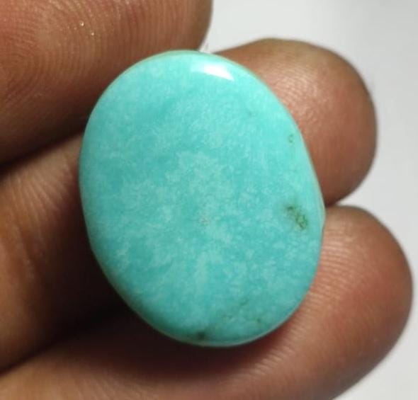 100% Natural Arizona Turquoise, Oval Smoothies Cabochon Loose Gemstone, 20.10 Carat, Size-16x21x6.5mm, For Jewelry Making,