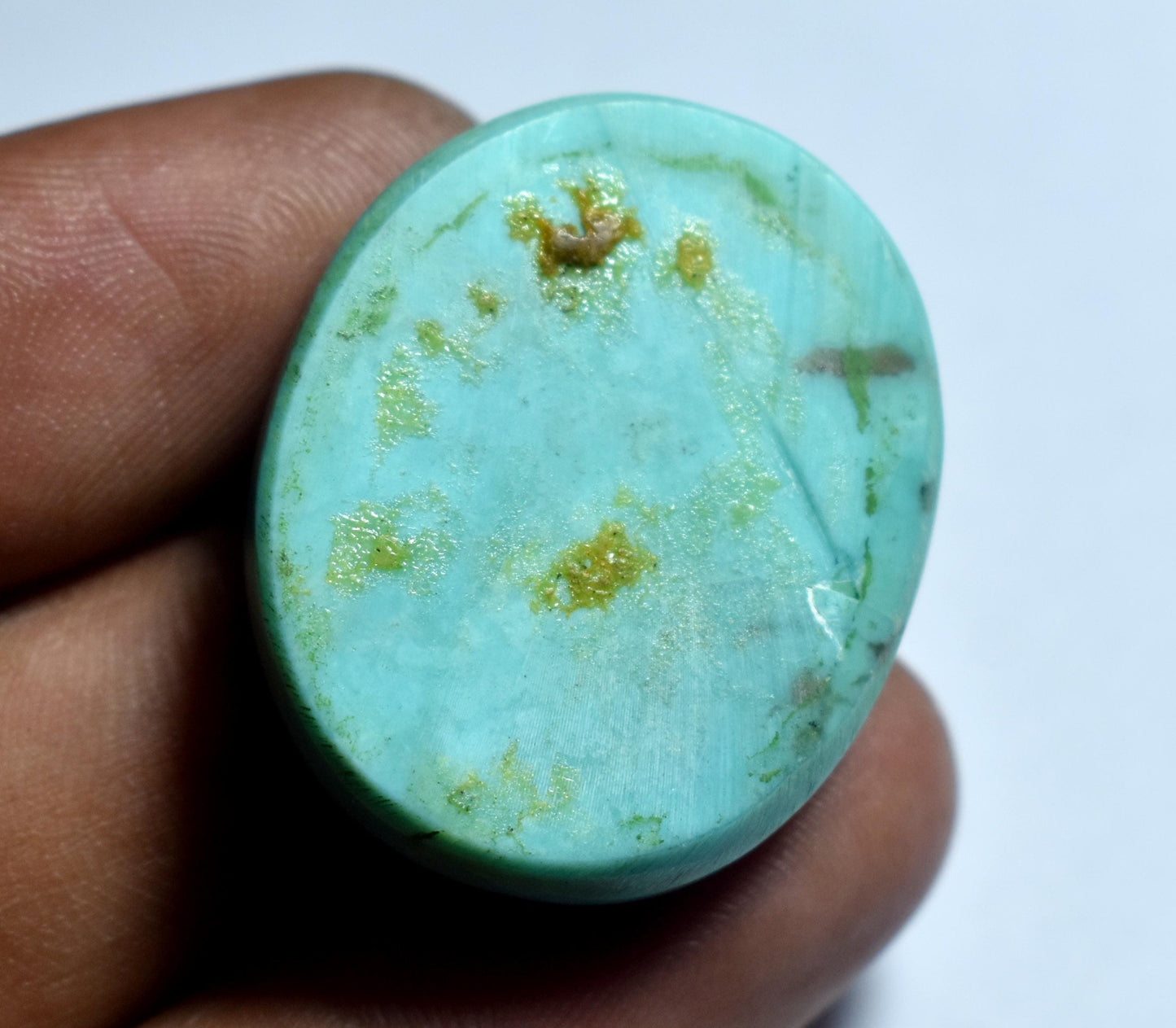 Huge Size, 100% Natural Arizona Turquoise, Oval Smoothies Cabochon Loose Gemstone, 62.60 Carat, Size-25x30.5x8.5mm, For Jewelry Making,