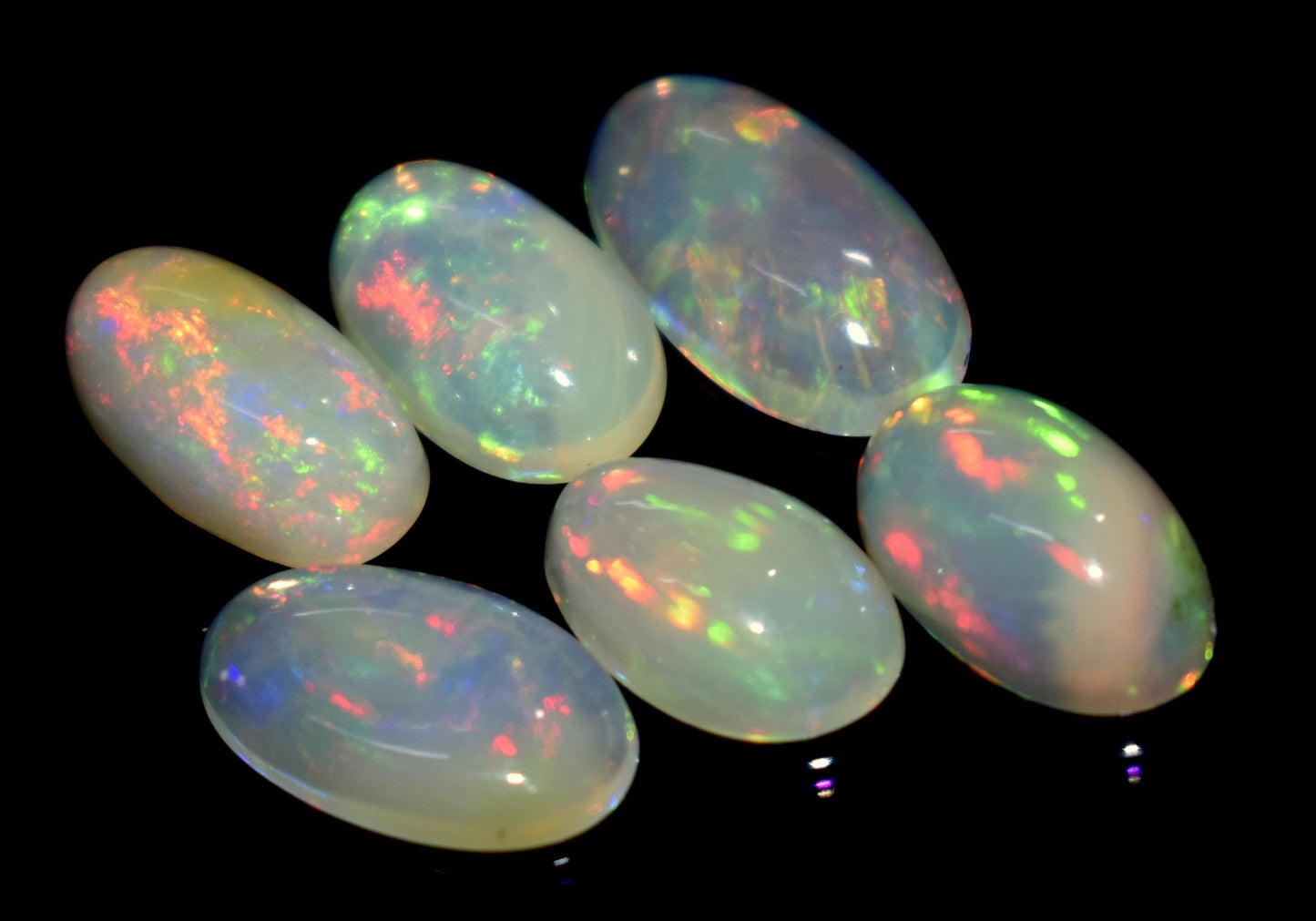 Genuine & 100% Natural Ethiopian Opal, Oval Welo Fire Cabochon Gemstone Lot, 9.50 Ct, Size-13x7x4mm To 11x7x4.5mm, For Jewelry Making, PC-6