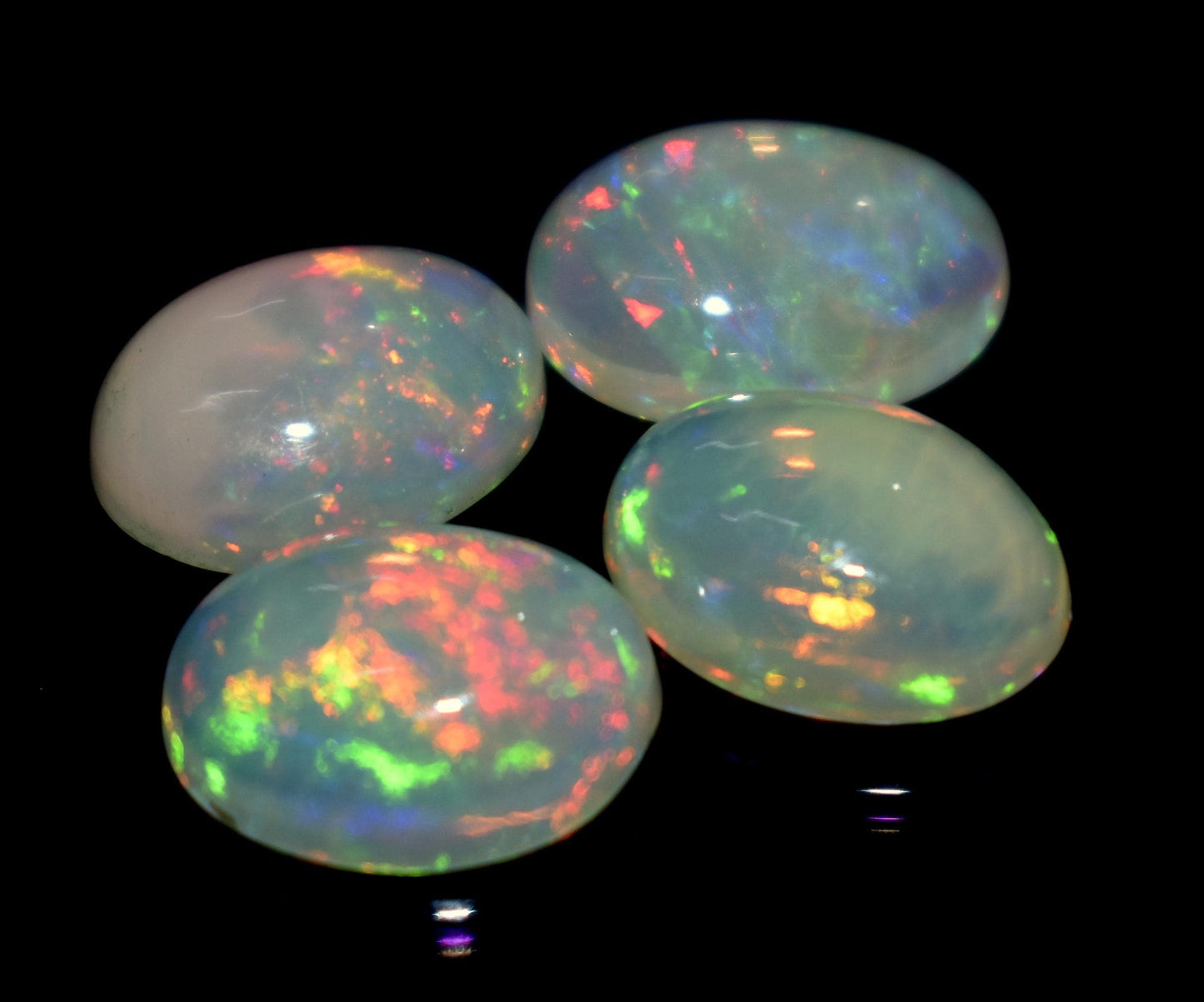 Genuine & 100% Natural Ethiopian Opal, Oval Welo Fire Cabochon Gemstone Lot, 6.80 Ct, Size-11x8x3mm To 10x8x3.5mm, For Jewelry Making, PC-4