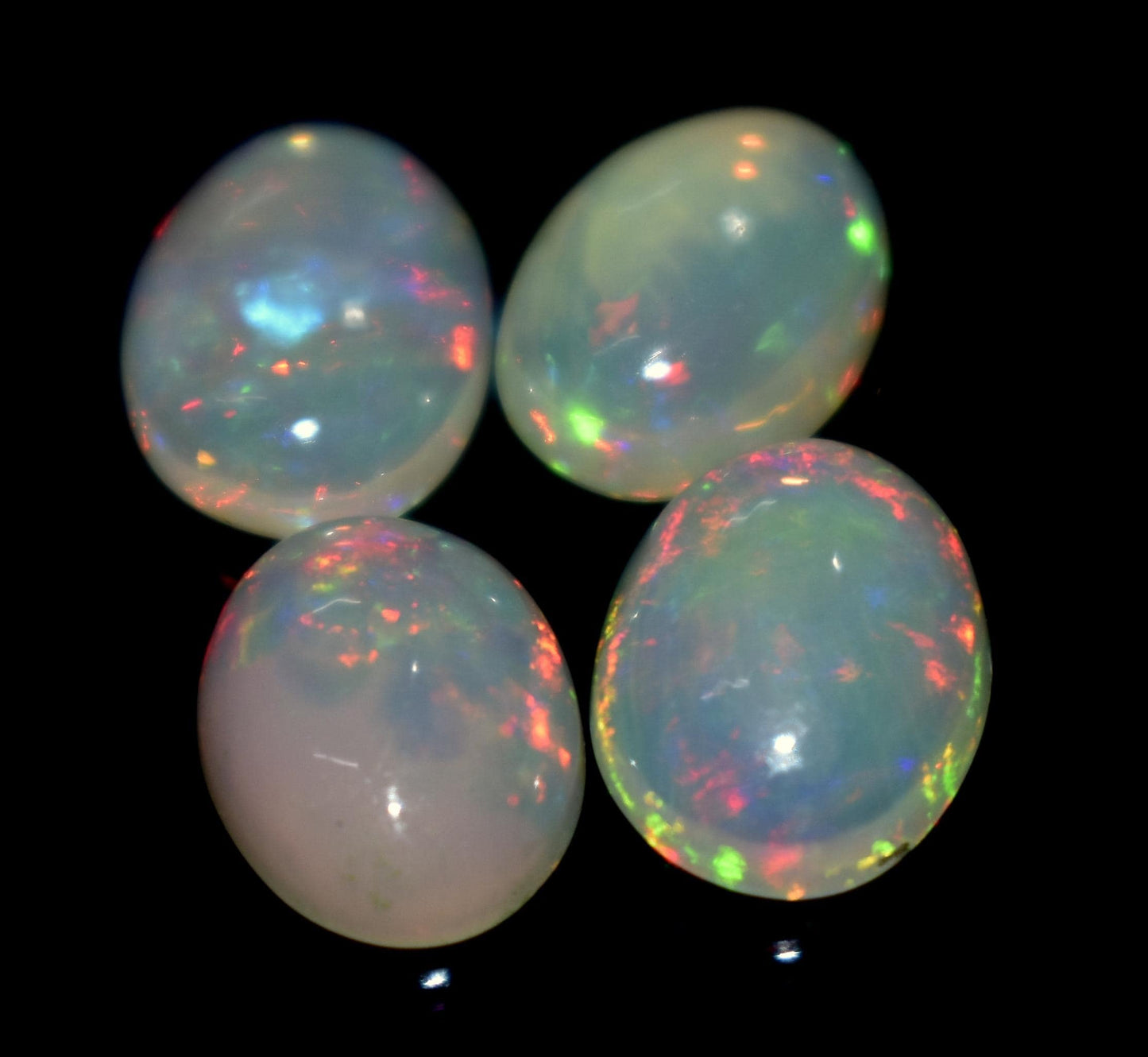 Genuine & 100% Natural Ethiopian Opal, Oval Welo Fire Cabochon Gemstone Lot, 6.80 Ct, Size-11x8x3mm To 10x8x3.5mm, For Jewelry Making, PC-4