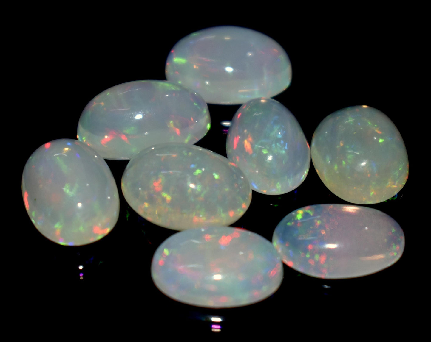 Opal, 100% Natural Ethiopian Opal, Oval Welo Fire Cabochon Gemstone Lot, 14.40 Ct, Size-12x7x5mm To 10x7x4mm, For Jewelry Making, PC-8