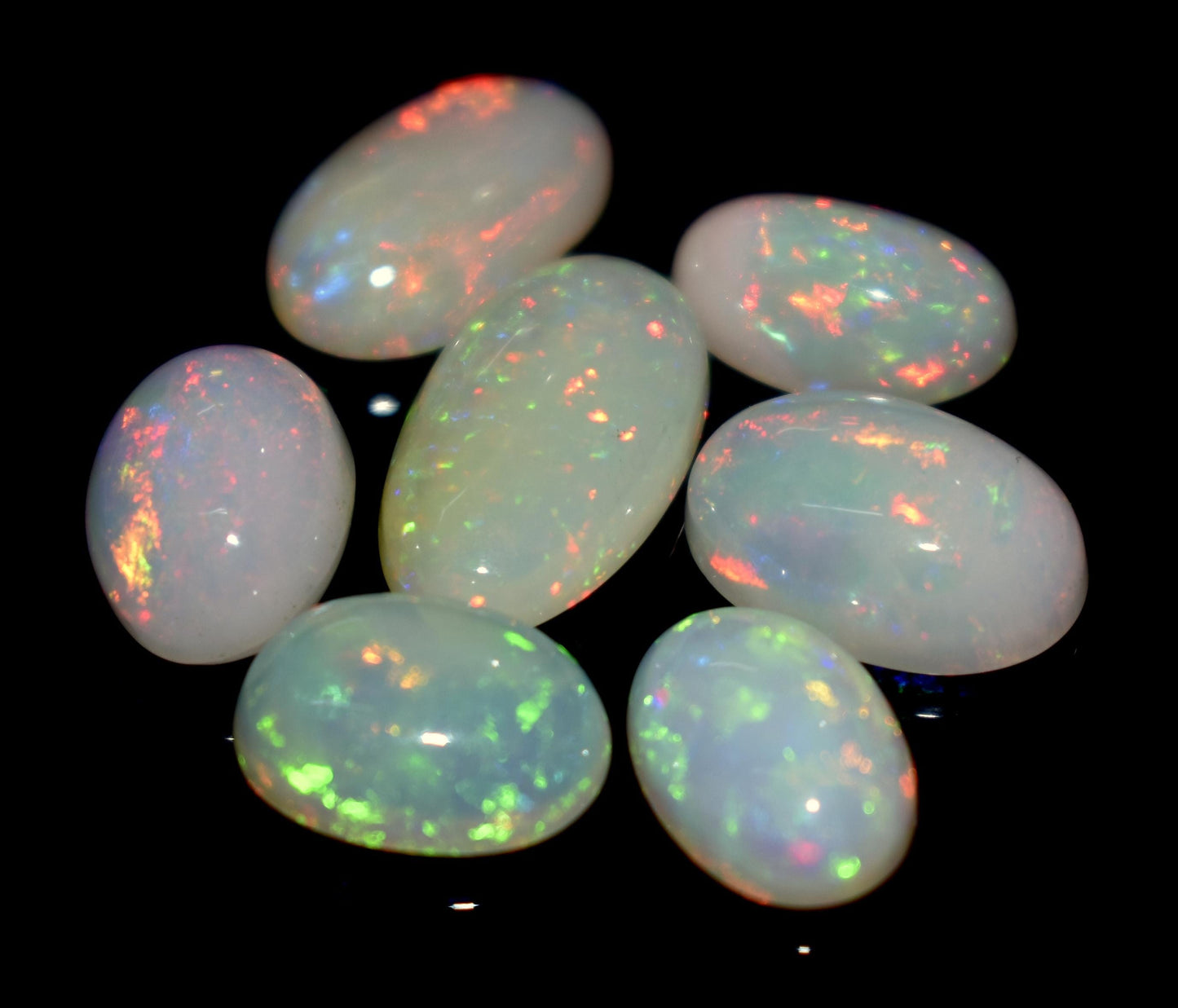 Genuine & 100% Natural Ethiopian Opal, Oval Welo Fire Cabochon Gemstone Lot, 12.90 Ct, Size-14x8x4mm To 10x7x3.5mm, For Jewelry Making, PC-4