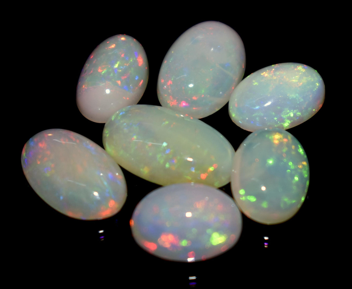 Genuine & 100% Natural Ethiopian Opal, Oval Welo Fire Cabochon Gemstone Lot, 12.90 Ct, Size-14x8x4mm To 10x7x3.5mm, For Jewelry Making, PC-4