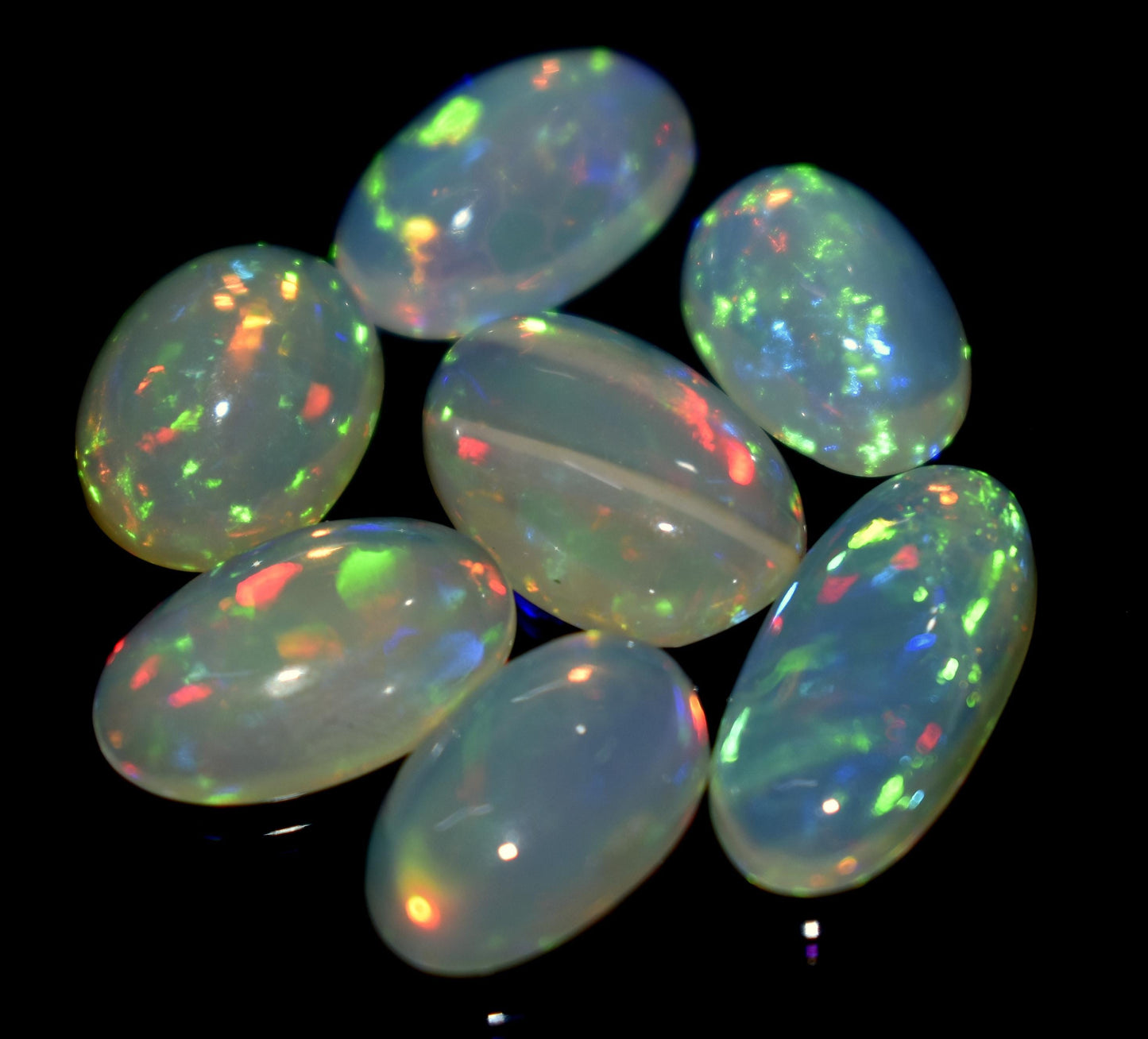 100% Natural Ethiopian Opal, Oval Welo Fire Cabochon Gemstone Lot, 13.00 Ct, Size-14x6x3mm To 10x7x4.5mm, For Jewelry Making, PC-7