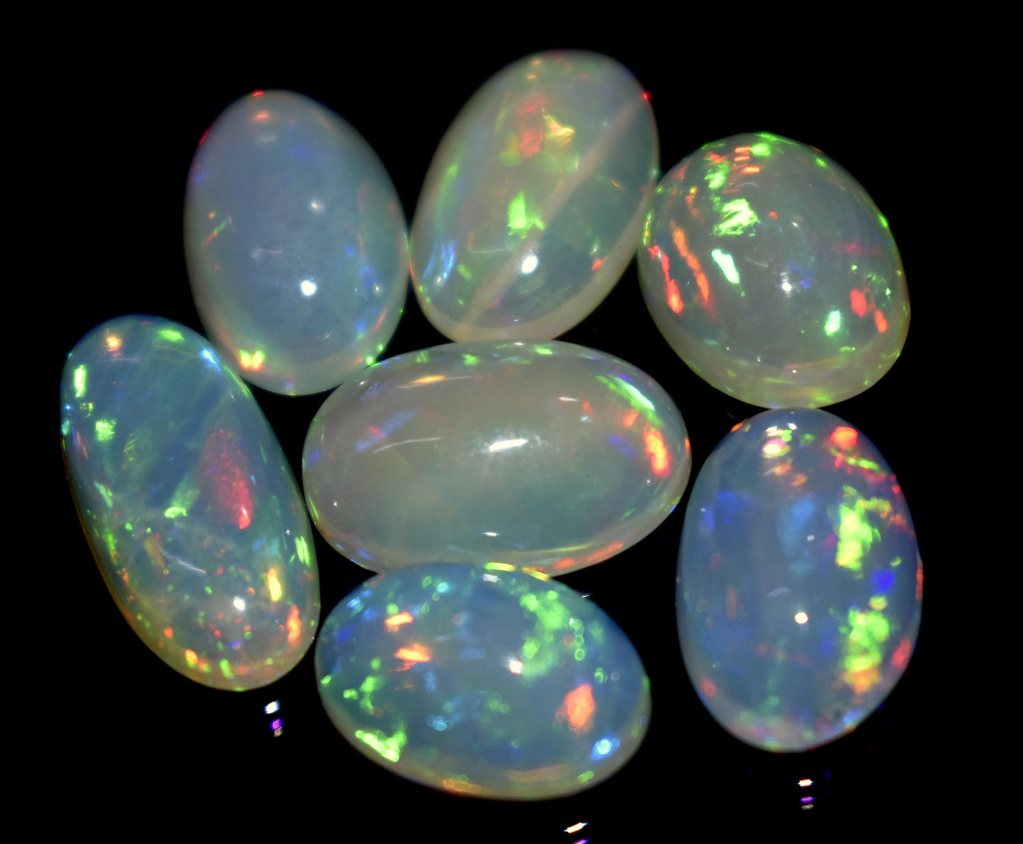 100% Natural Ethiopian Opal, Oval Welo Fire Cabochon Gemstone Lot, 13.00 Ct, Size-14x6x3mm To 10x7x4.5mm, For Jewelry Making, PC-7