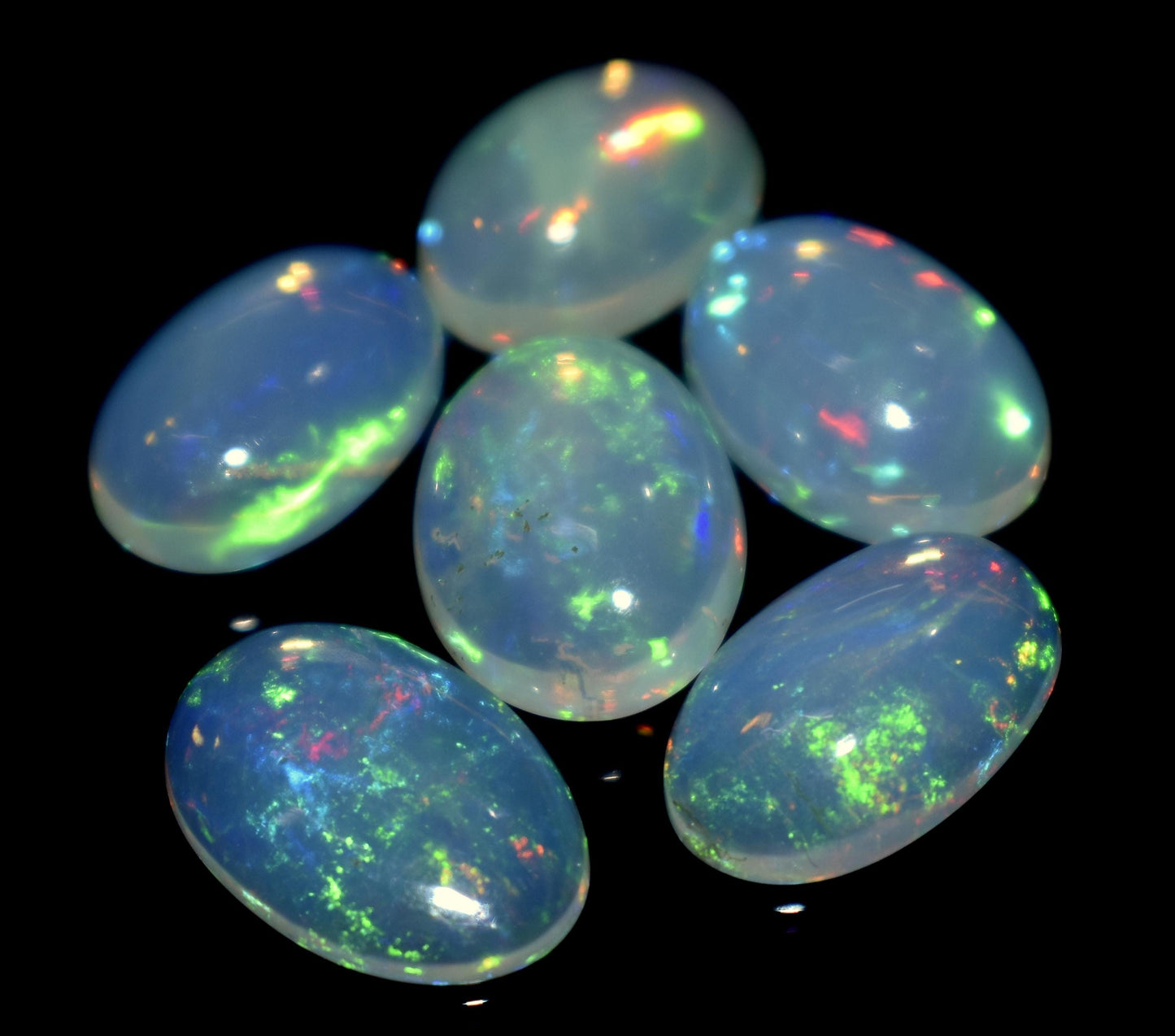 Genuine & 100% Natural Ethiopian Opal, Oval Welo Fire Cabochon Gemstone Lot, 10.70 Ct, Size-12x8x2.5mm To 10x8x4mm, For Jewelry Making, PC-6