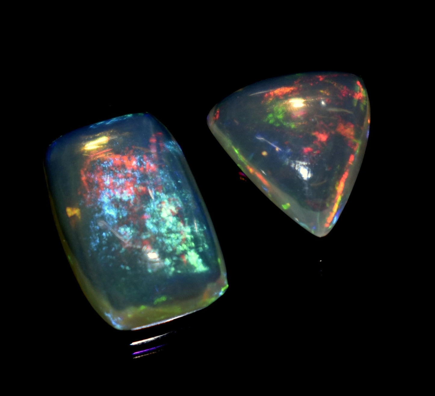 Genuine & 100% Natural Ethiopian Opal, Mix Shape Welo Fire Cabochon Gemstone Lot, 3.00 Ct, Size-11x7x4mm To 9x8x3.5mm, For Jewelry Making,