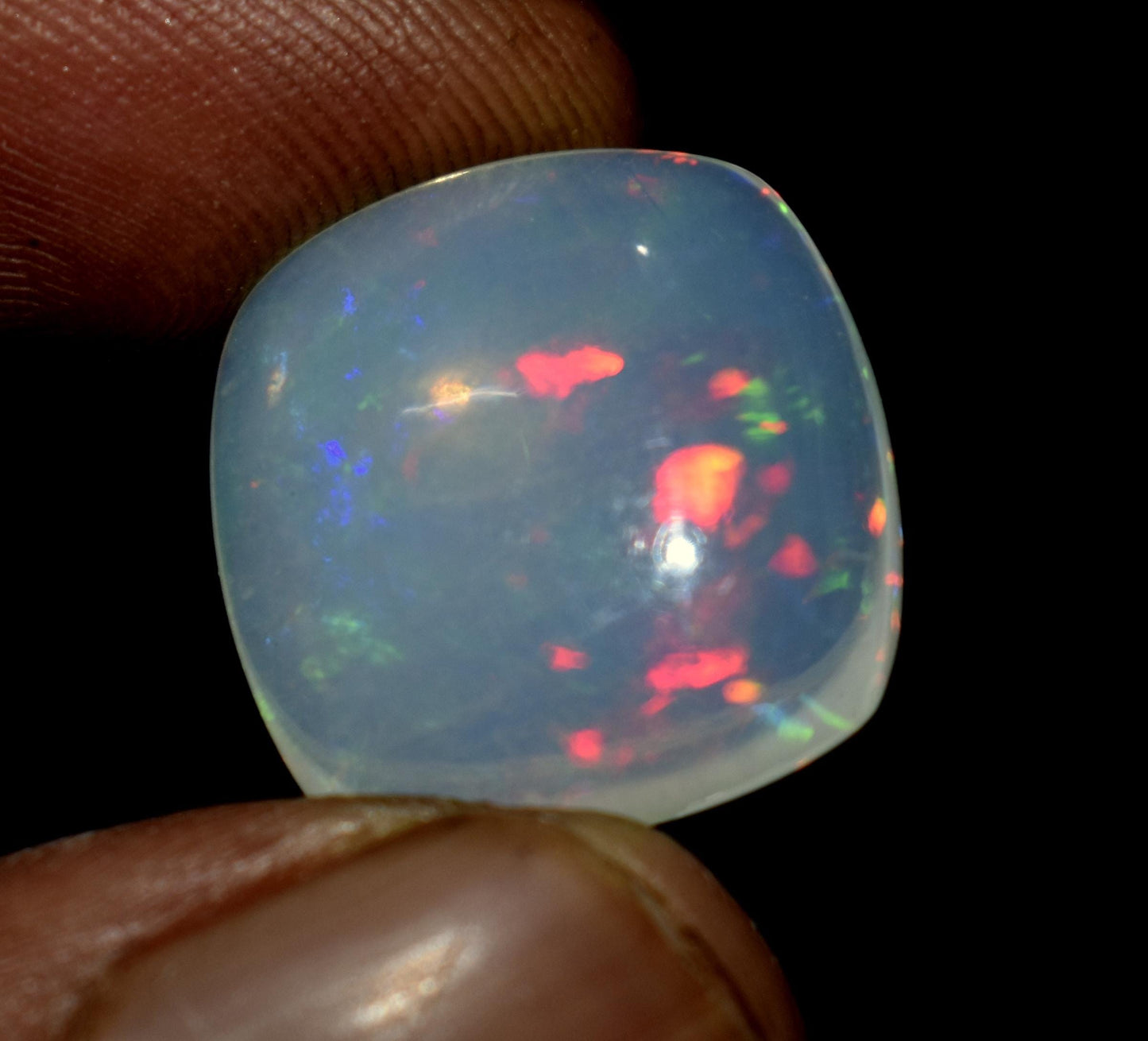 Opal, 100% Natural Ethiopian Opal, Square Shape Welo Fire Cabochon Loose Gemstone, 11.60 Ct, Size-17x17x7mm, For Jewelry Making,