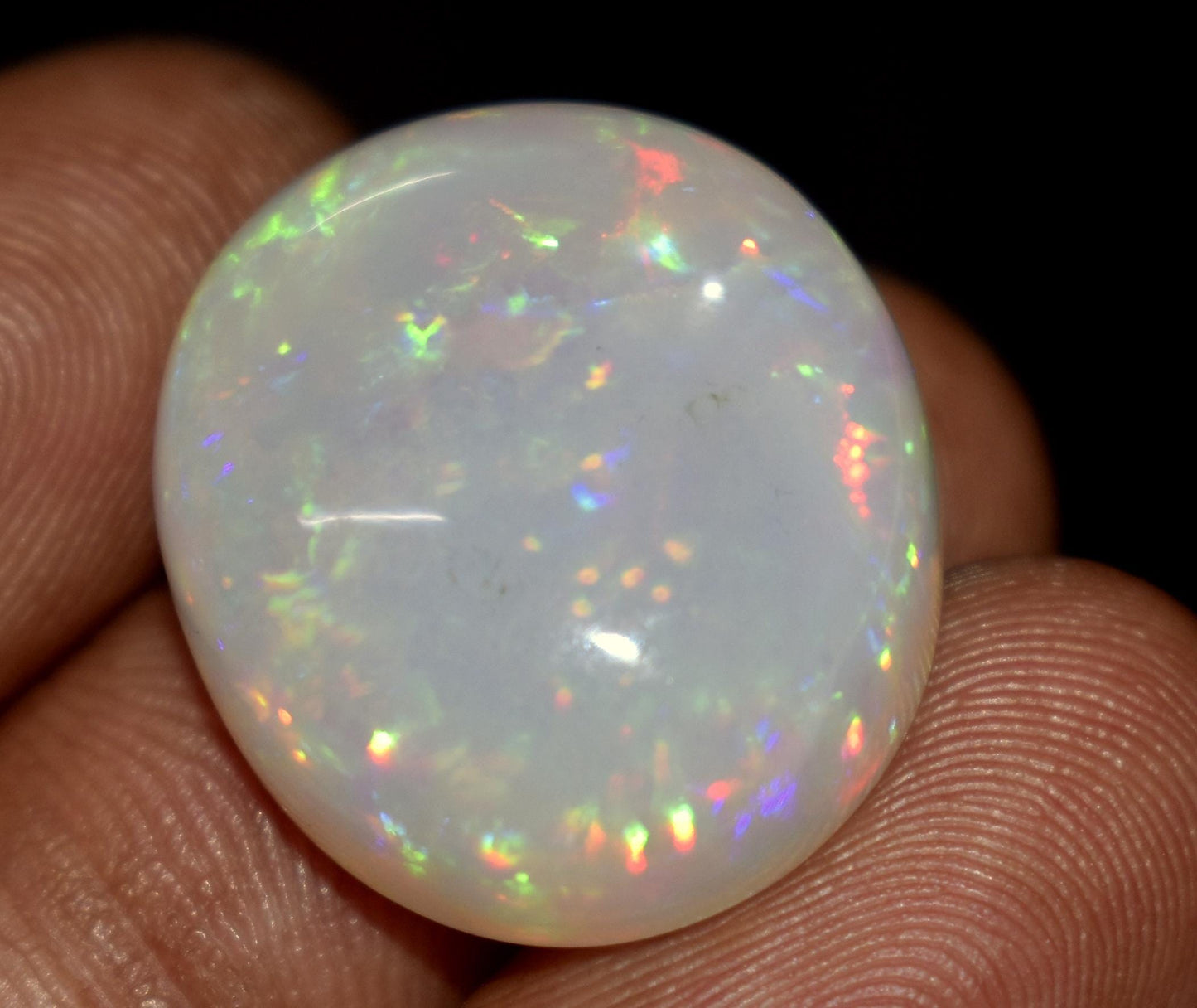 Genuine & 100% Natural Ethiopian Opal, Oval Welo Fire Cabochon Loose Gemstone, 25.10 Carat, Size-18.5x22x9.5mm, Multi Fire Opal, For Jewelry