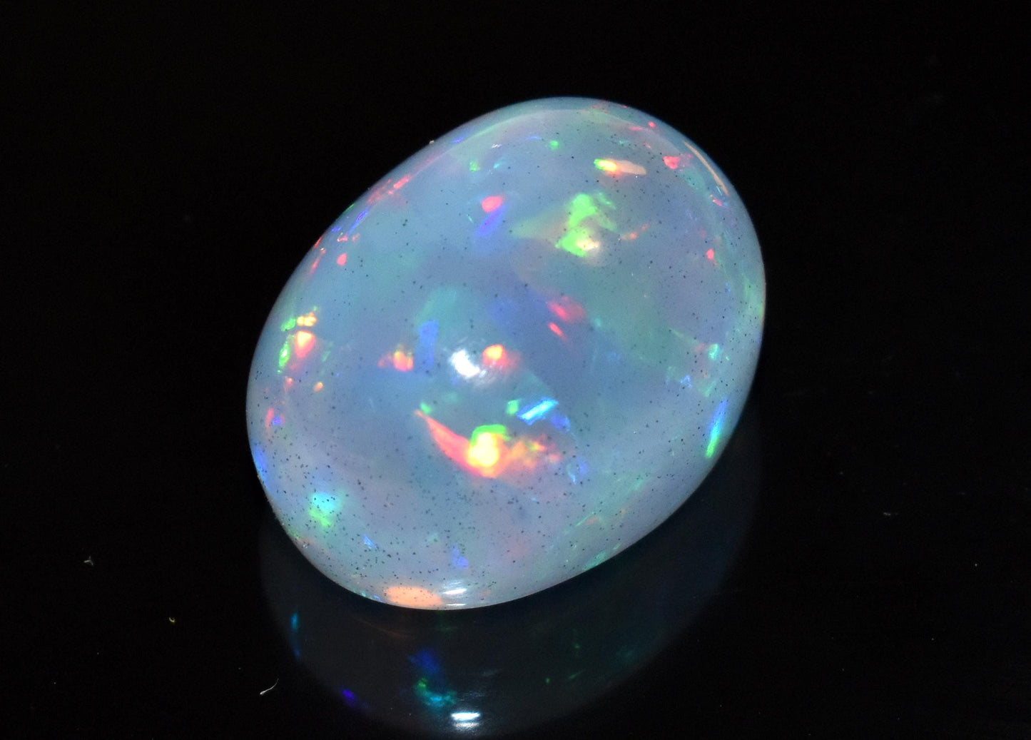 100% Natural Ethiopian Opal, Oval Welo Fire Cabochon Loose Gemstone, 12.05 Carat, Size-12.5x16x10mm, Multi Fire Opal, For Jewelry