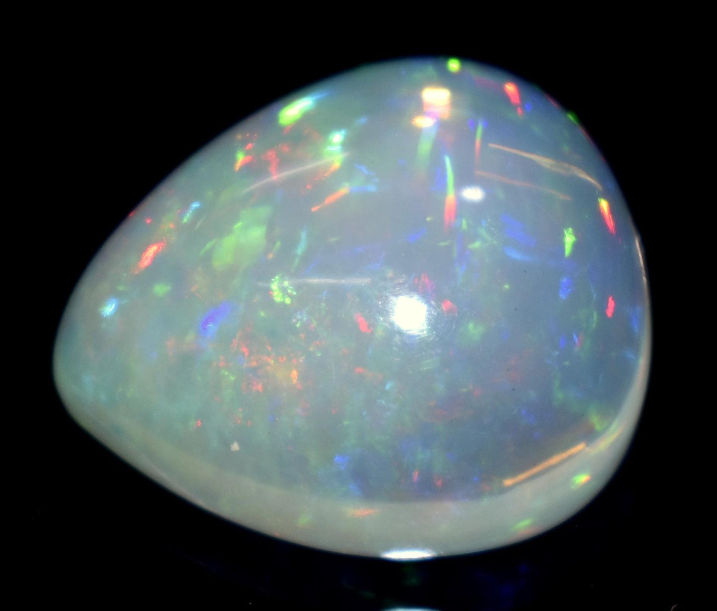 Opal, 100% Natural Ethiopian Opal, Pear Welo Fire Cabochon Loose Gemstone, 16.55 Carat, Size-16x21x9mm, Multi Fire Opal, For Jewelry