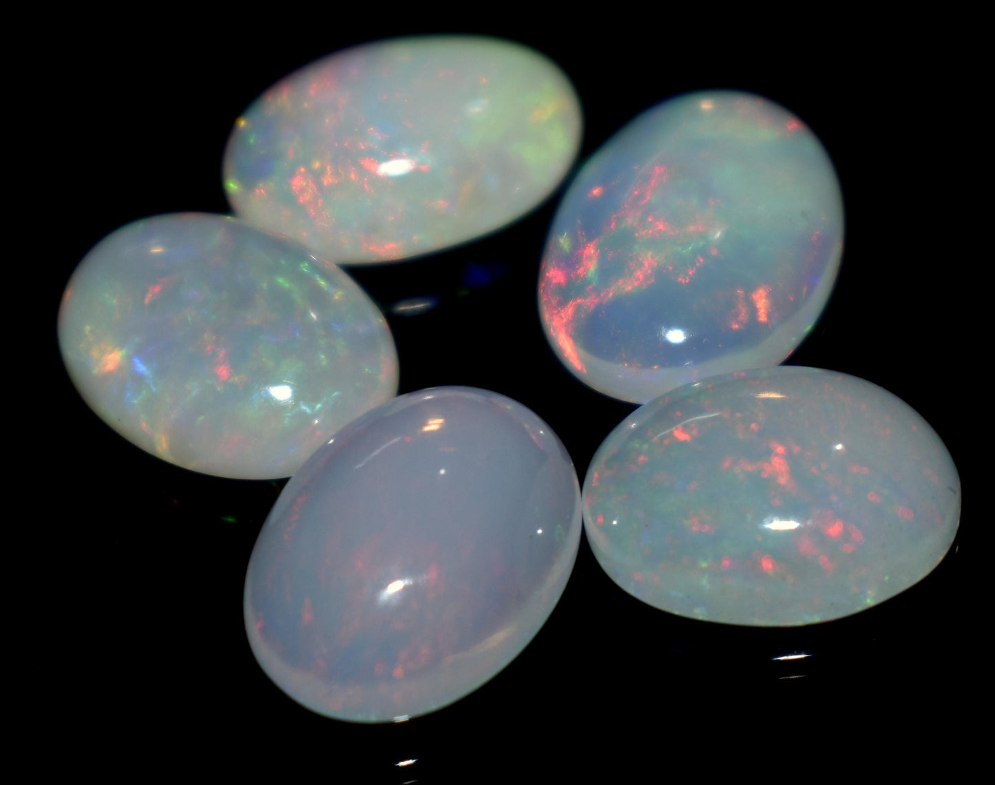 100% Natural Ethiopian Opal, Oval Welo Fire Cabochon Gemstone Lot, 10.90 Carat, Size-11.5x8.5x4.5mm To 12x9x3.5mm, For Jewelry Making,