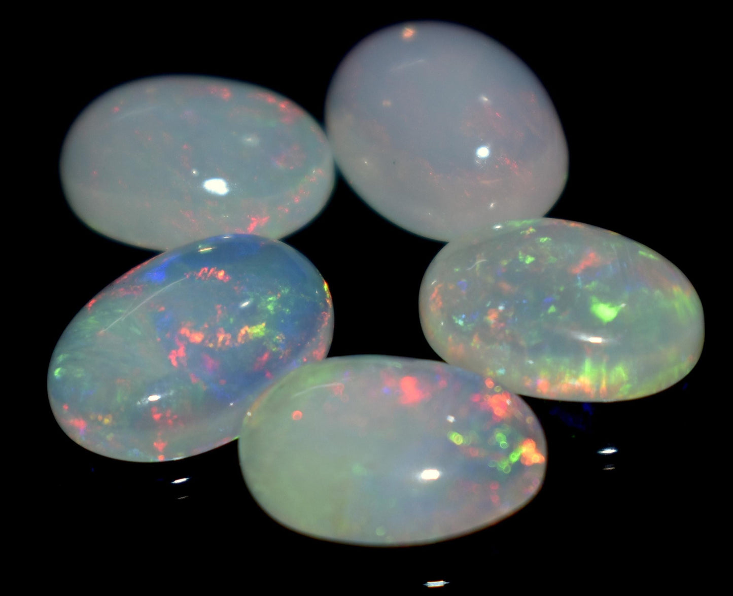 100% Natural Ethiopian Opal, Oval Welo Fire Cabochon Gemstone Lot, 10.90 Carat, Size-11.5x8.5x4.5mm To 12x9x3.5mm, For Jewelry Making,