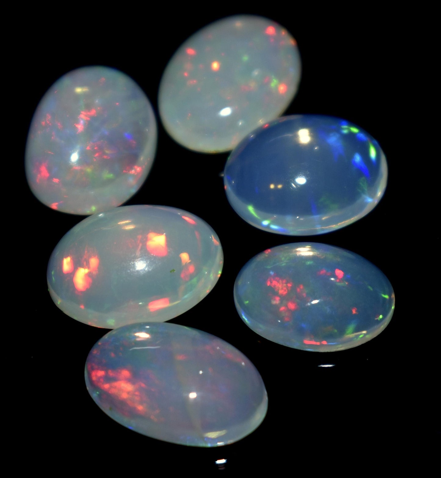 Genuine & Natural Ethiopian Opal, Oval Welo Fire Cabochon Gemstone Lot, 17.70 Ct, Size-13.5x8.5x5mm To 11.5x8.5x4mm, Opal Jewelry Making,