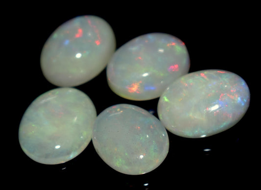 100% Natural Ethiopian Opal, Oval Welo Fire Cabochon Gemstone Lot, 14.70 Ct, Size-13x10x5mm To 12x9.5x4mm, Opal For Jewelry Making,