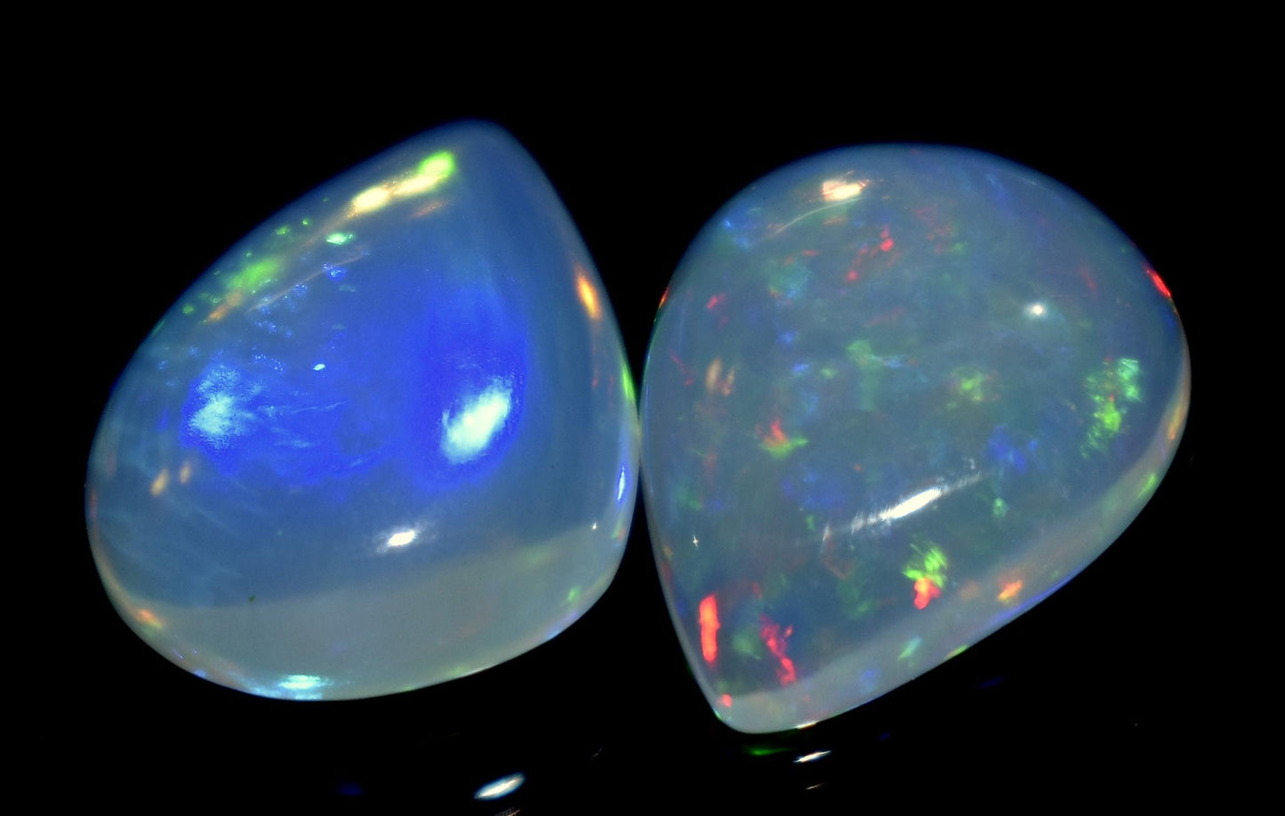 Opal, 100% Natural Ethiopian Opal, Pear Welo Fire Cabochon Gemstone Lot, 6.50 Ct, Size-14x11x5mm To 13.5x11x4.5mm, Opal For Jewelry Making,