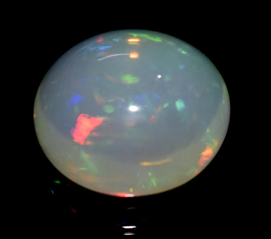 Opal, 100% Natural Ethiopian Opal, Round Welo Fire Cabochon Loose Gemstone, 10.55 Carat, Size-16x16x8mm, For Jewelry Making,