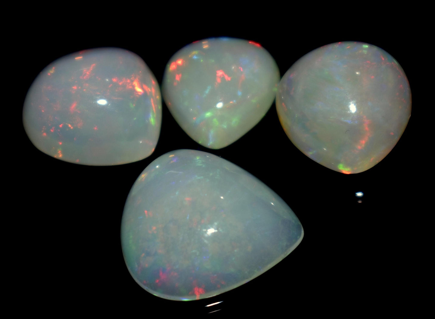 100% Natural Ethiopian Opal, Heart Shape Welo Fire Cabochon Gemstone Lot, 12.00 Ct, Size-14.5x13x5mm To 10.5x9.5x4mm, For Jewelry Making,