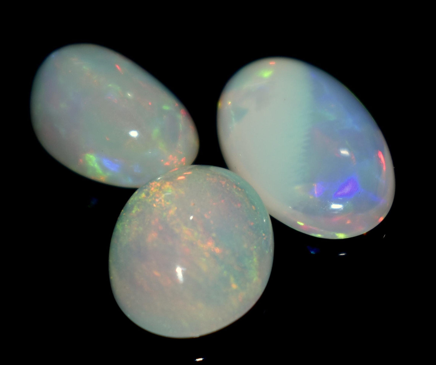 Opal, 100% Natural Ethiopian Opal, Oval Welo Fire Cabochon Gemstone Lot, 8.00 Ct, Size-15x9.5x3.5mm To 12X9.5X5mm, Opal For Jewelry Making,