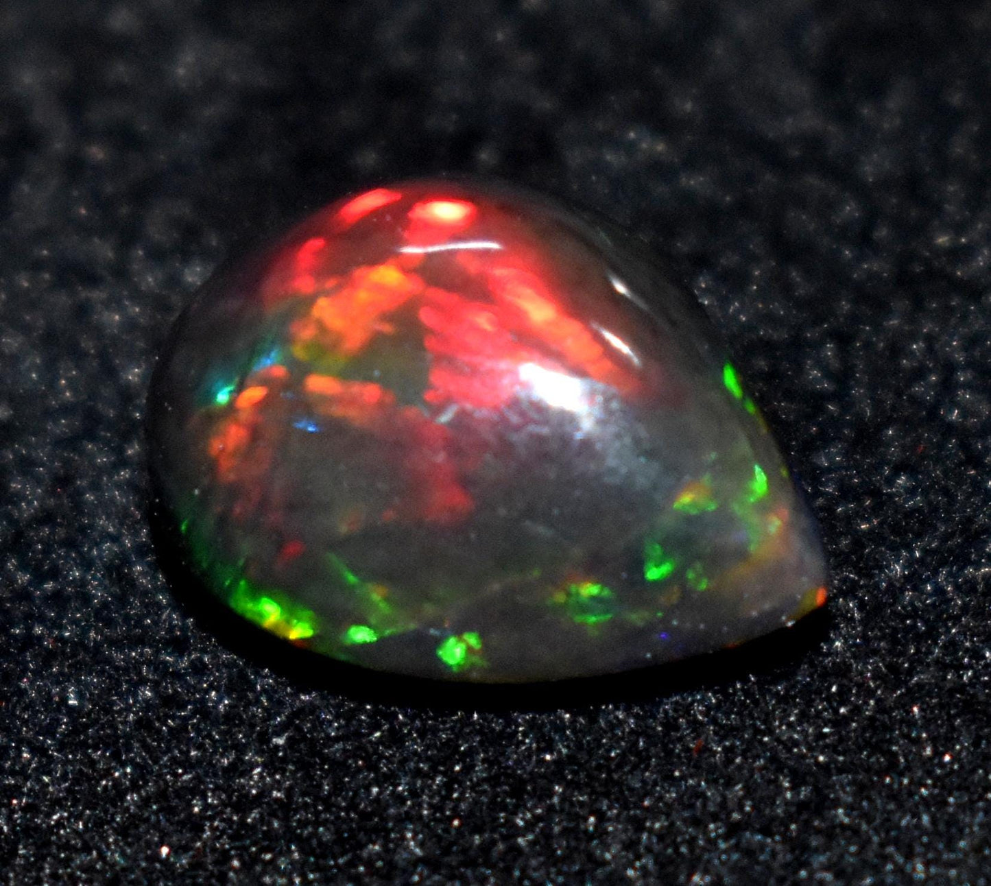 AAA++ Natural Black Opal, Ethiopian Opal Welo Opal, Pear Cabochon Loose Gemstone, 7.20 Carat, Size-17x13x9mm, For Jewelry Making, PC-1