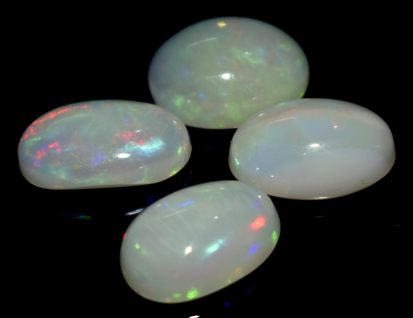 Opal, 100% Natural Ethiopian Opal, Oval Welo Fire Cabochon Gemstone Lot, 10.65 Carat, Size-13x8x4.5mm To 12.5x9x5mm, For Jewelry Making