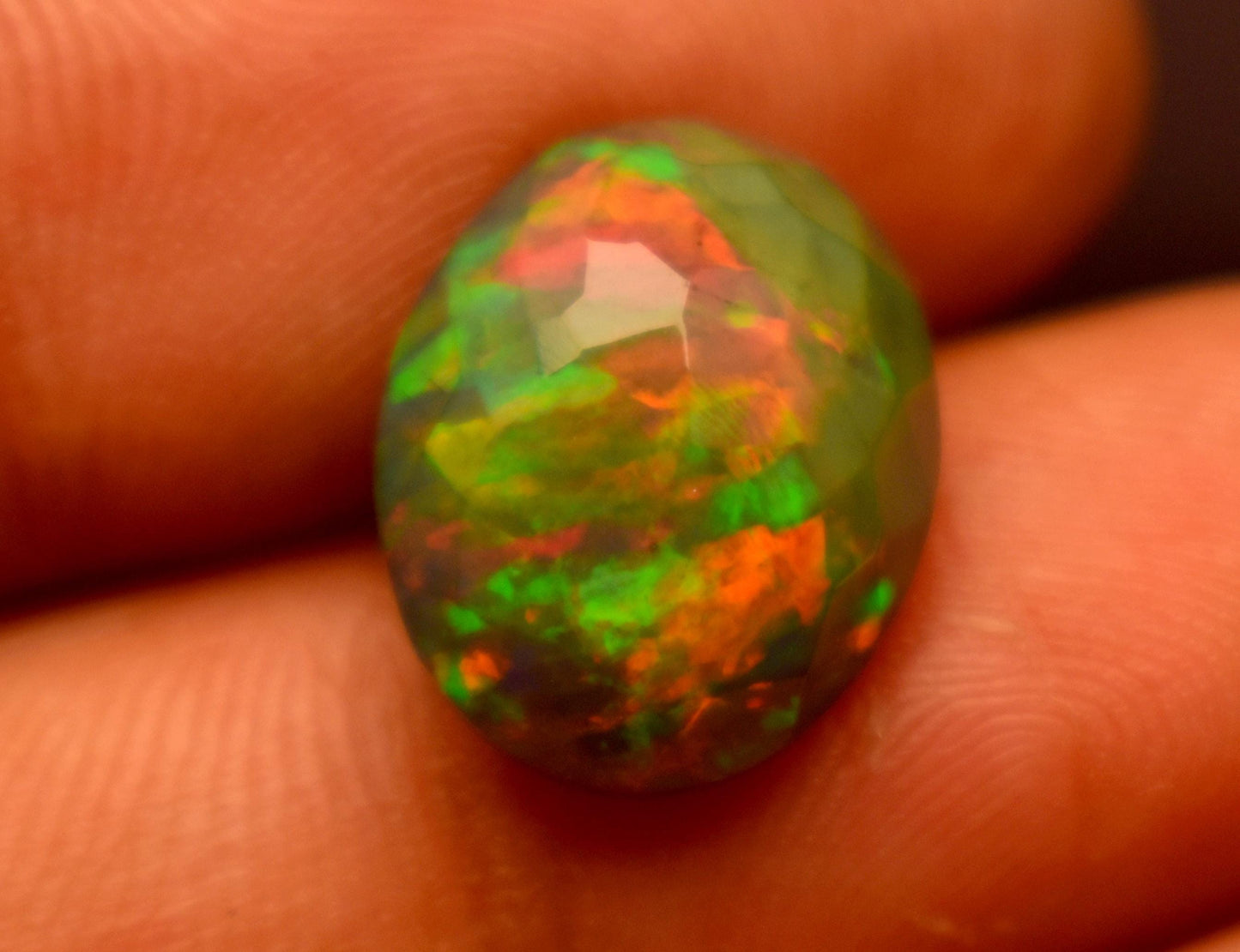 Opal, 100% Natural Black Ethiopian Opal, Oval Faceted Loose Gemstone, 5.20 Carat, Size-14.5x12x6.5mm, For Jewelry Making, Gift For Her,