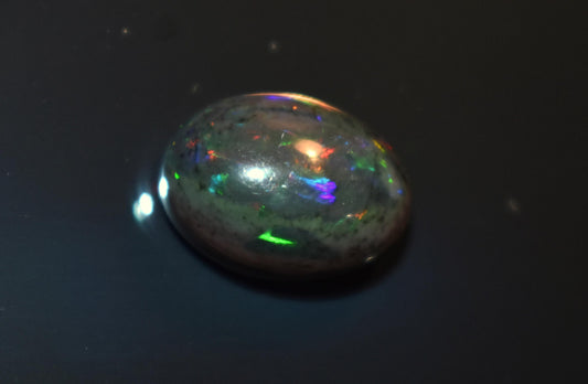 Opal, Natural Black Ethiopian Opal, Welo Fire Oval Smooth Cabochon Loose Gemstone, 4.50 Ct, Size-10x14x7mm, For Jewelry Making, Gift For Her