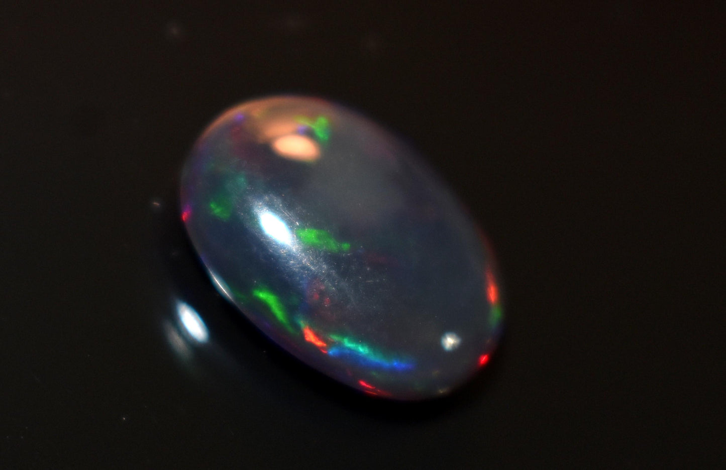 Opal, Natural Black Ethiopian Opal, Welo Fire Oval Smooth Cabochon Loose Gemstone, 3.35 Ct, Size-10x14x4.5mm, For Jewelry Making,