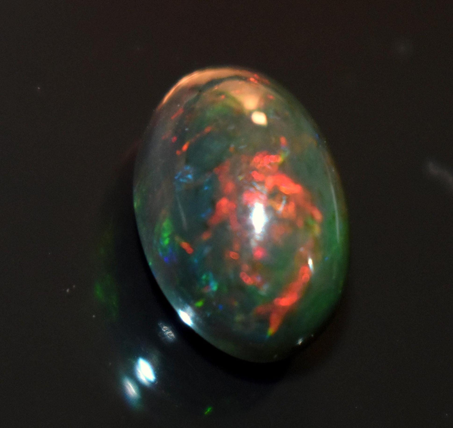 Opal, Natural Black Ethiopian Opal, Welo Fire Oval Smooth Cabochon Loose Gemstone, 3.85 Ct, Size-8x12.5x7mm, For Jewelry Making,