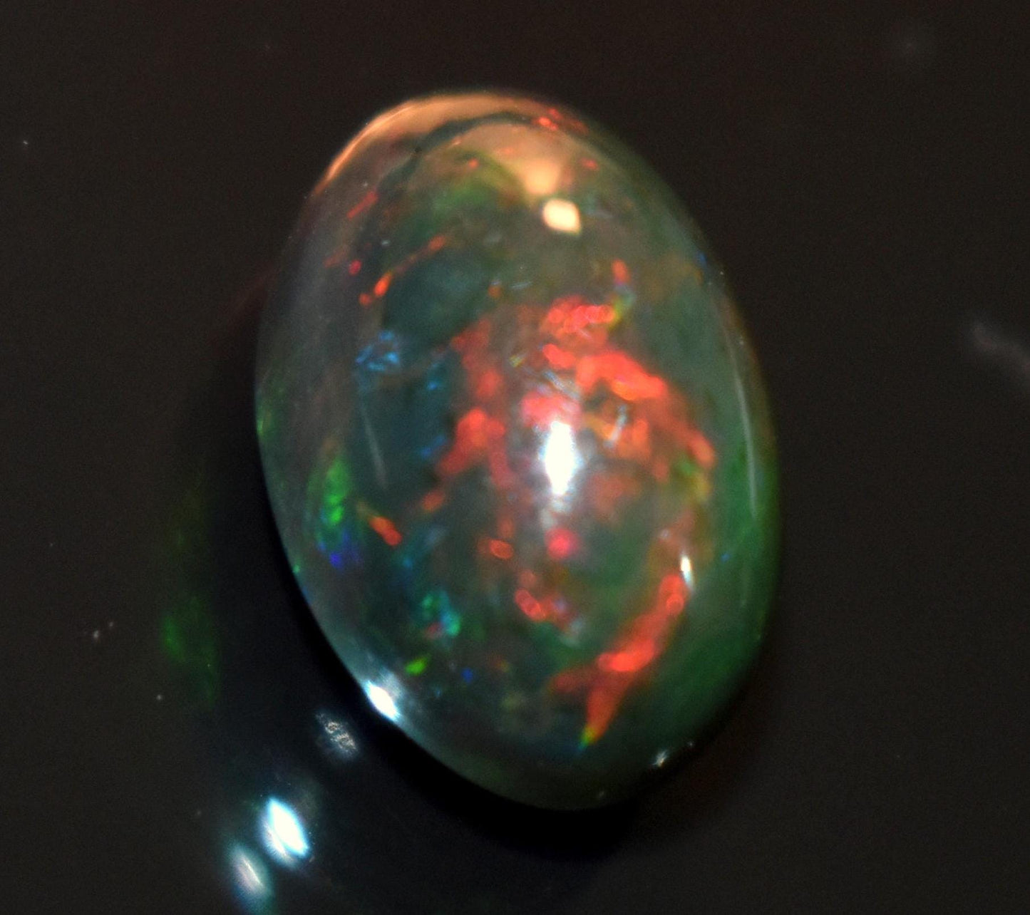 Opal, Natural Black Ethiopian Opal, Welo Fire Oval Smooth Cabochon Loose Gemstone, 3.85 Ct, Size-8x12.5x7mm, For Jewelry Making,