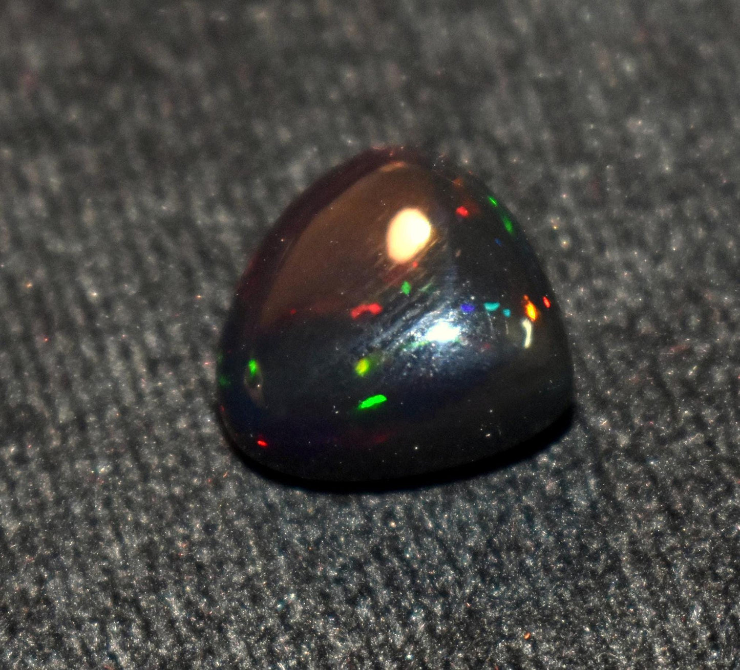 Opal, Natural Black Ethiopian Opal, Welo Fire Heart Shape Smooth Cabochon Loose Gemstone, 5.55 Ct, Size-13.5x13.5x7.5mm, For Jewelry Making,