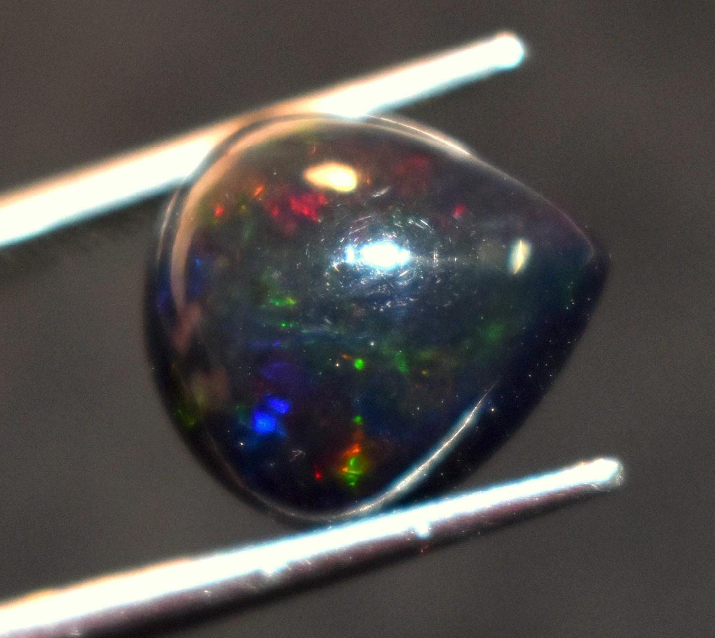 Opal, Natural Black Ethiopian Opal, Welo Fire Heart Shape Smooth Cabochon Loose Gemstone, 4.30 Ct, Size-11.5x12.5x7.5mm, For Jewelry Making,