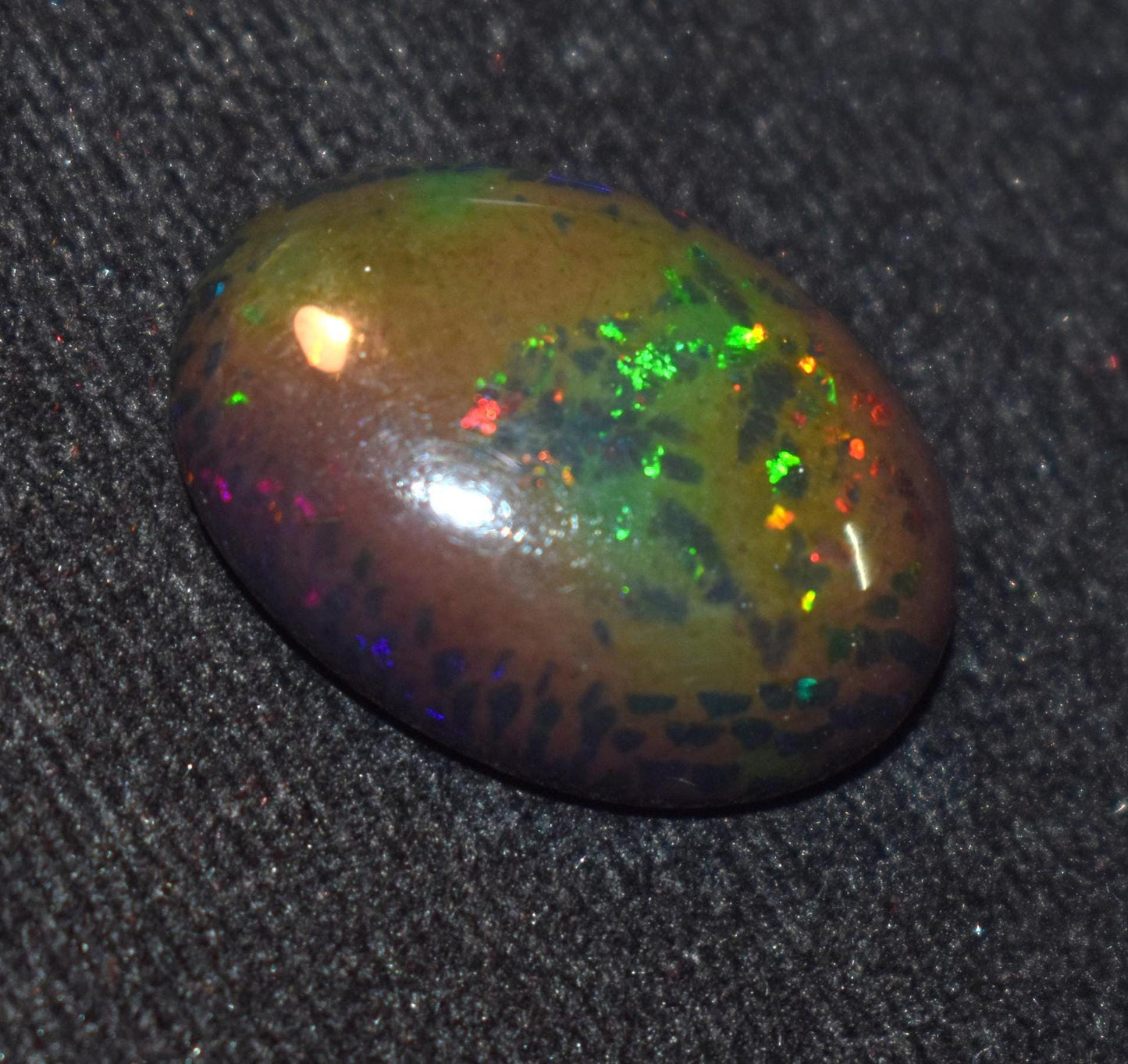 Opal, Natural Black Ethiopian Opal, Oval Welo Fire Cabochon Loose Gemstone, 15.20 Carat, Size-18x25x7.5mm, For Jewelry Making,