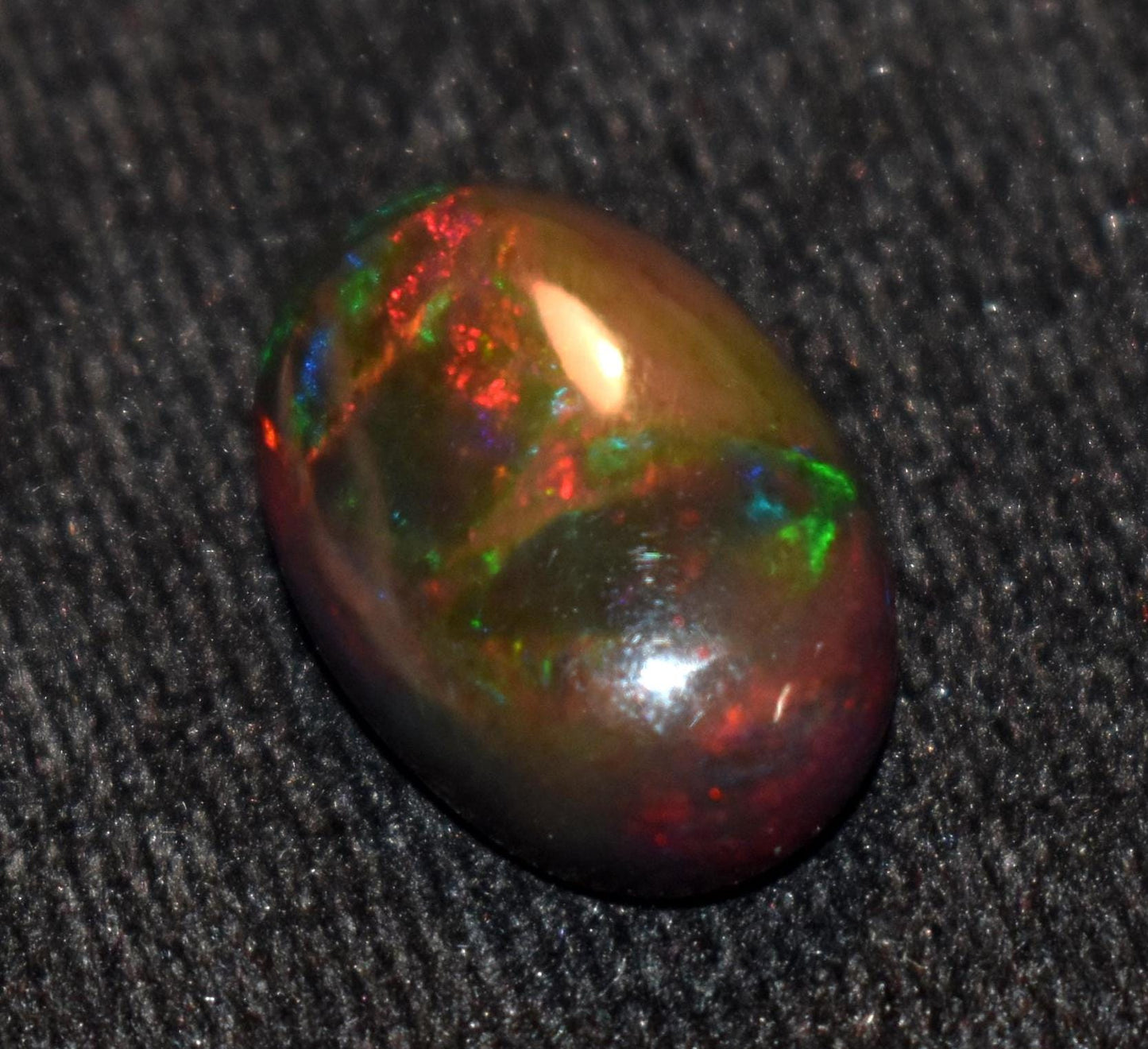 Opal, Natural Black Ethiopian Opal, Oval Welo Fire Cabochon Loose Gemstone, 5.80 Carat, Size-13x17.5x5.5mm, For Jewelry Making,