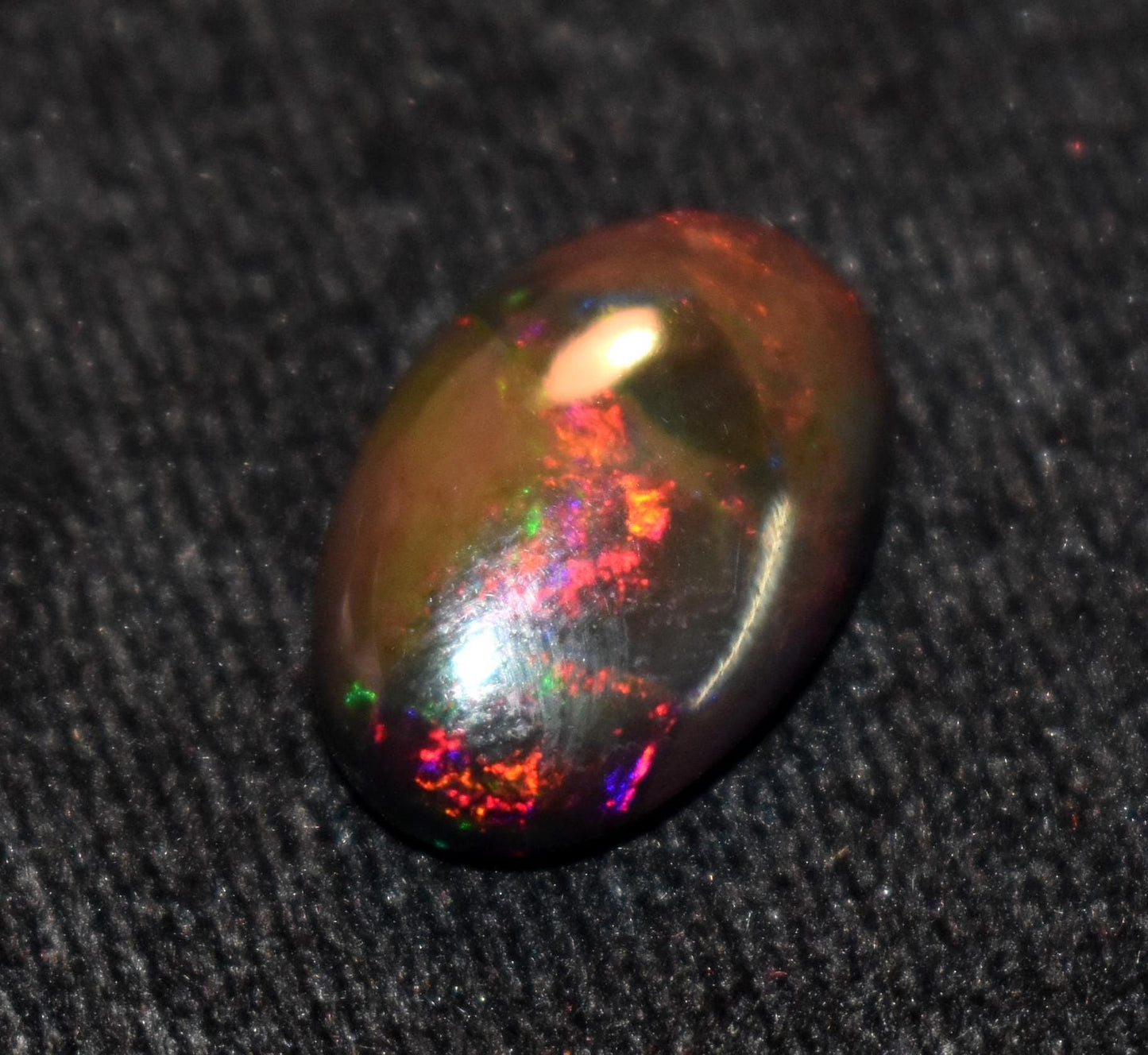 Opal, Natural Black Ethiopian Opal, Oval Welo Fire Cabochon Loose Gemstone, 5.80 Carat, Size-13x17.5x5.5mm, For Jewelry Making,