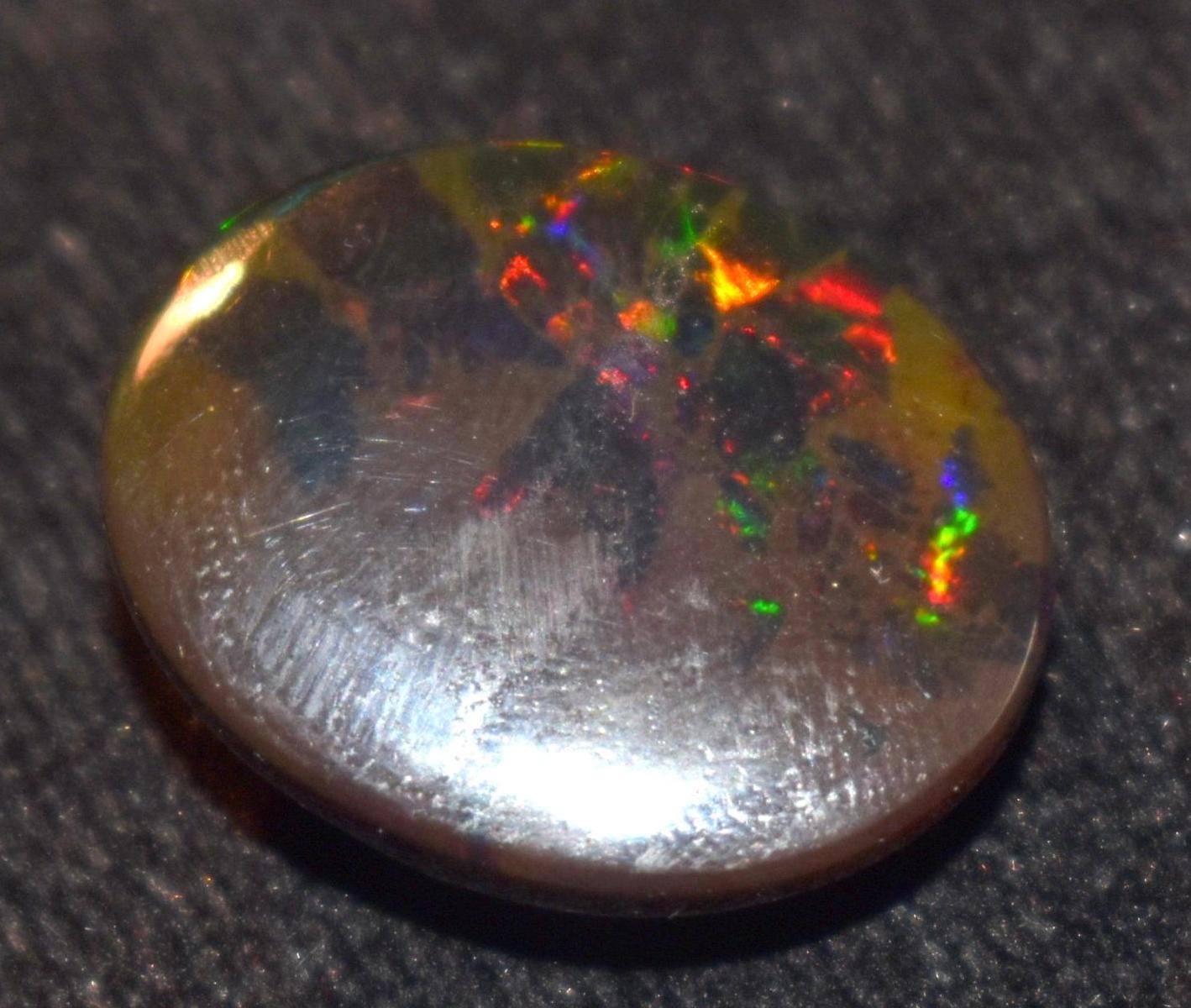 Opal, Natural Black Ethiopian Opal, Oval Welo Fire Cabochon Loose Gemstone, 13.00 Carat, Size-16.5x20.5x8mm, For Jewelry Making,